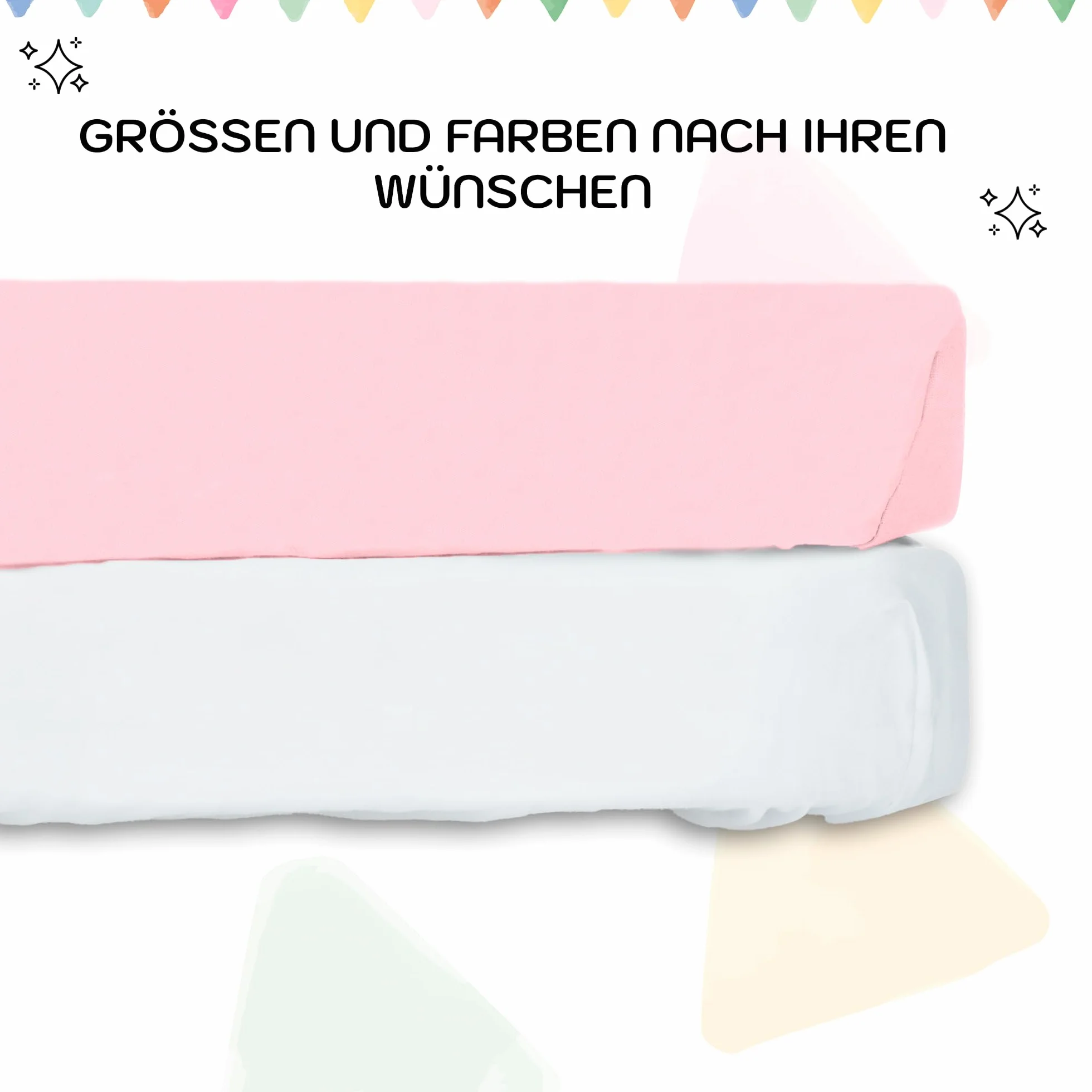 BabyBay prześcieradło z gumką X2 + ochraniacz na materac X1-50 x 89 cm, prześcieradło z gumką dla niemowląt, kompatybilne z Maxi, Midi, Boxspring, Comfort, Comfort Plus, 100% bawełna (białe/różowe, 50