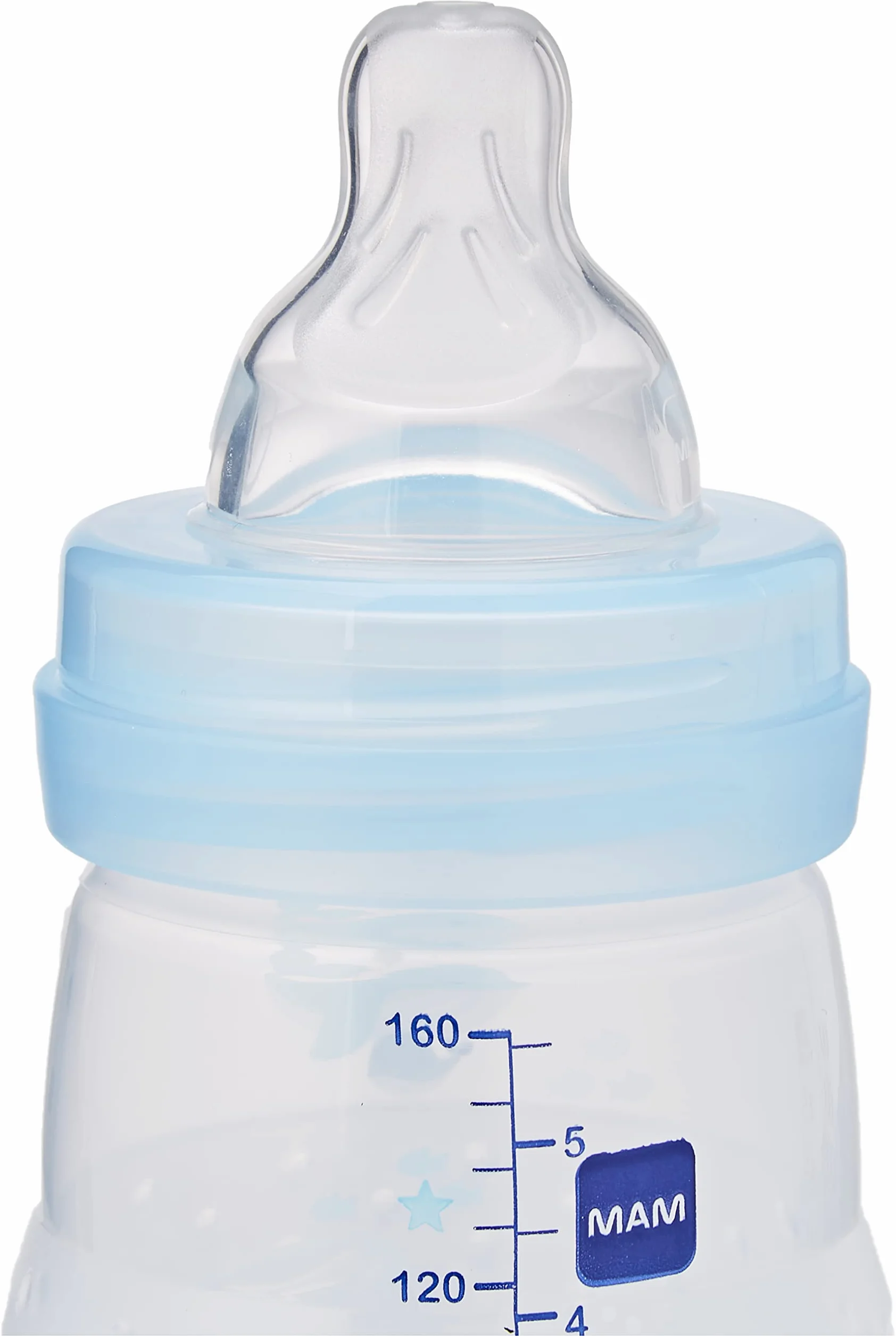 MAM Zestaw 8 butelek z silikonowym smoczkiem Skinsoft Easy Start Easy Start, 1 smoczek Nanò, 1 bardzo miękki wylewka i uchwyty, jasnoniebieski