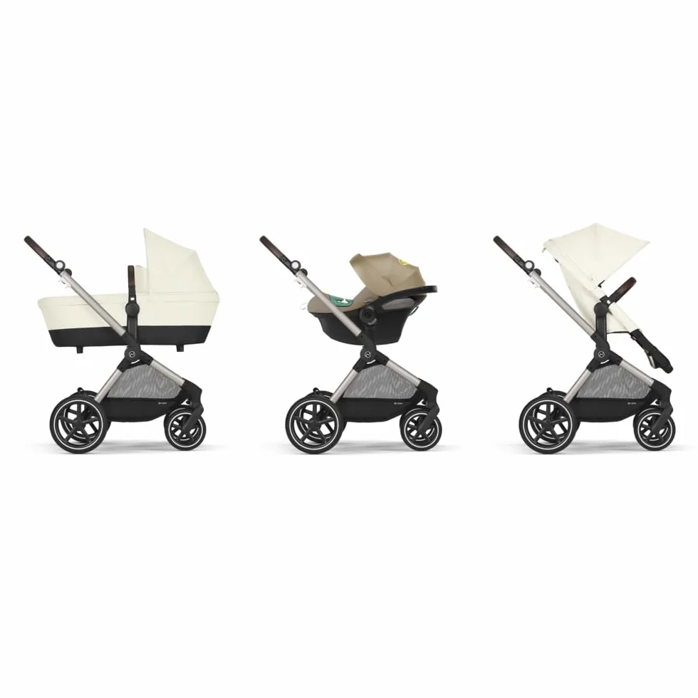 CYBEX Gold wózek dziecięcy EOS Lux 2 w 1, system podróżny, od urodzenia do 22 kg (ok. 4 lata), Seashell Beige