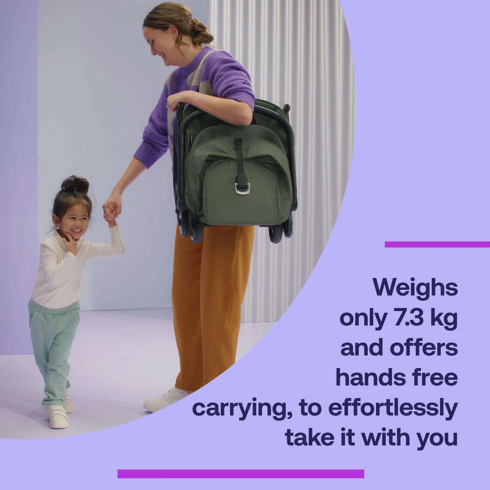 Bugaboo Butterfly ultra kompaktowy wózek podróżny, mały i lekki, składany jedną ręką i łatwy do kierowania, ergonomiczny wózek miejski dla dzieci od 6 miesięcy, z dużą ilością miejsca do