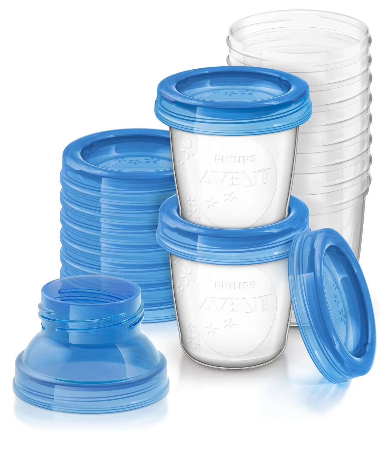Pojemniki na pokarm Philips Avent - W zestawie wygodne adaptery - Szczelna pokrywka - Pojemniki i pokrywki do opisywania - 180 ml - 10 szt. - SCF618/10