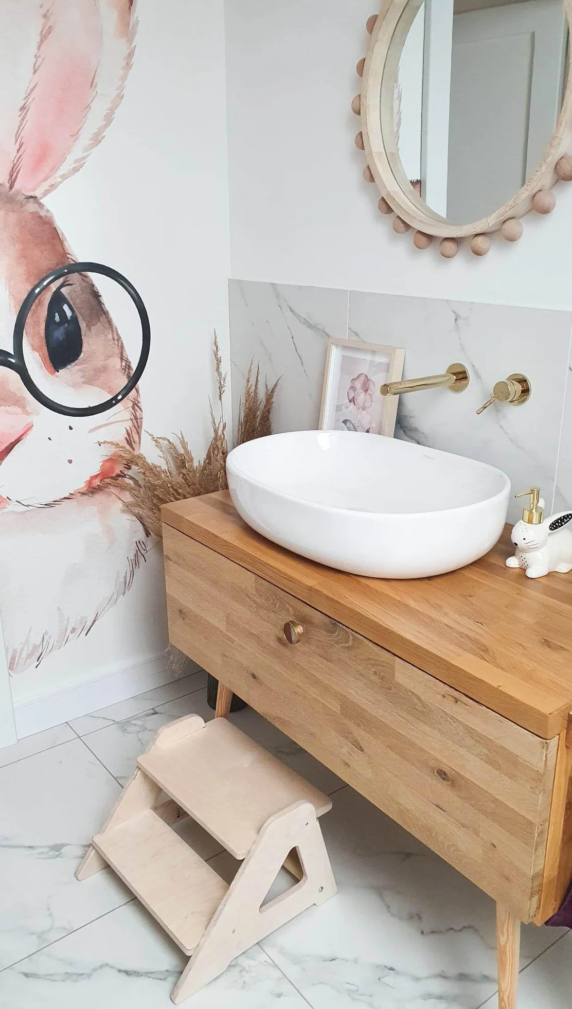 MAMOI® Dziecięcy stołek dwustopniowy z naturalnego drewna | Nowoczesny Design stołka dla dzieci | Bezpieczny i uniwersalny stołek dziecięcy 2 stopnie 100% ECO | Wyprodukowano w UE