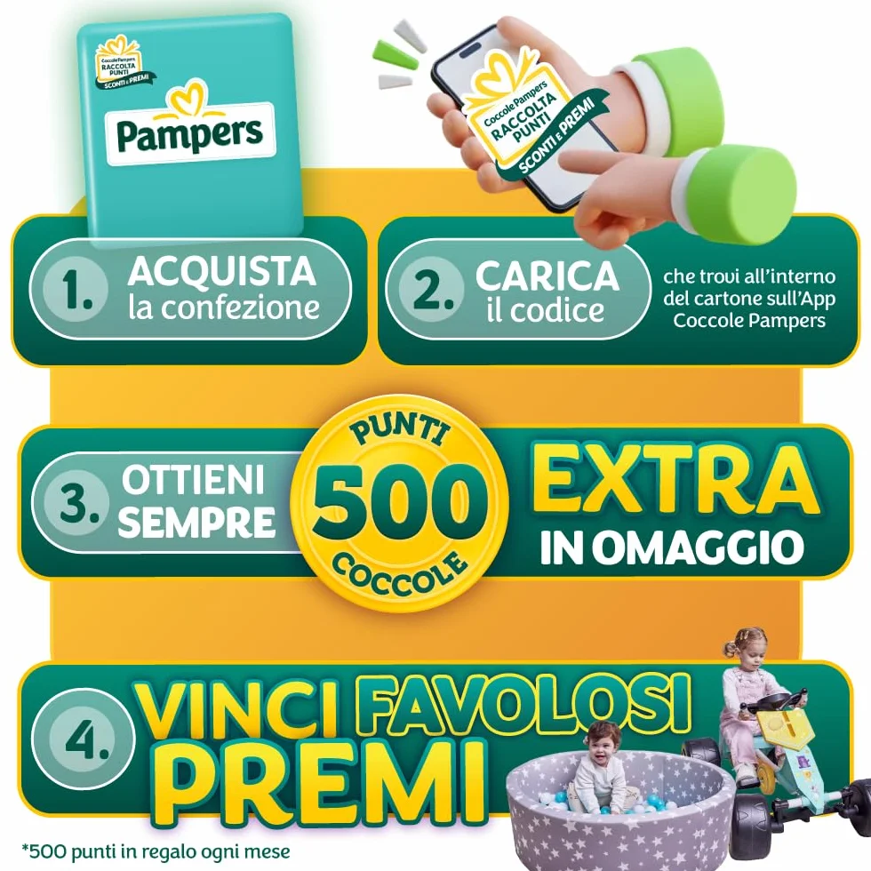 Pampers Baby Dry Maxi, rozmiar 4 (7-18 kg), 200 pieluch, 500 punktów, dodatkowe przytulanki w zestawie