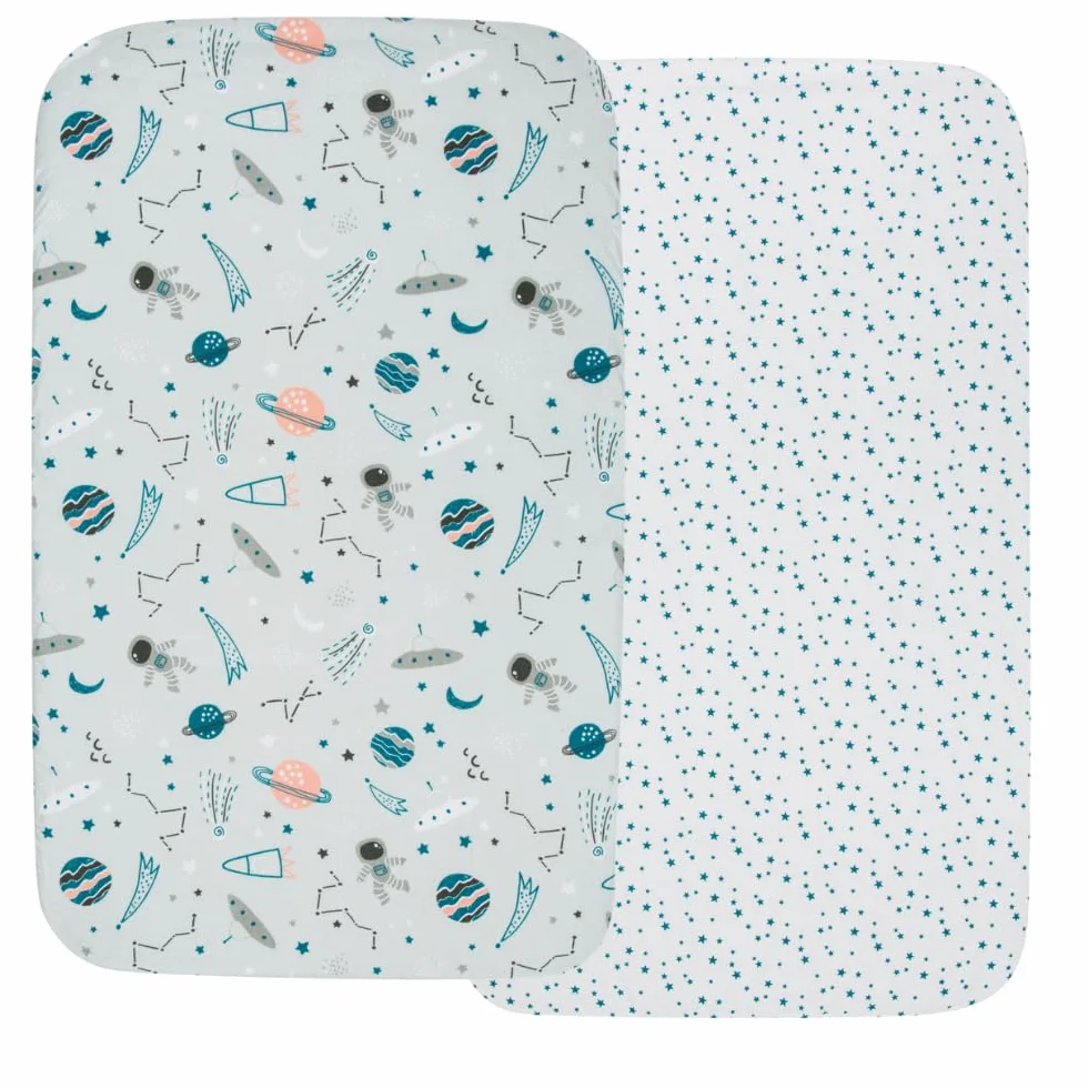 Flyideas Prześcieradło z Gumką do łóżeczka Dziecięcego 60 x 120 cm, 100% Bawełna, dla Niemowląt, Pościel dla Niemowląt, Rozmiar: 120 x 60 cm