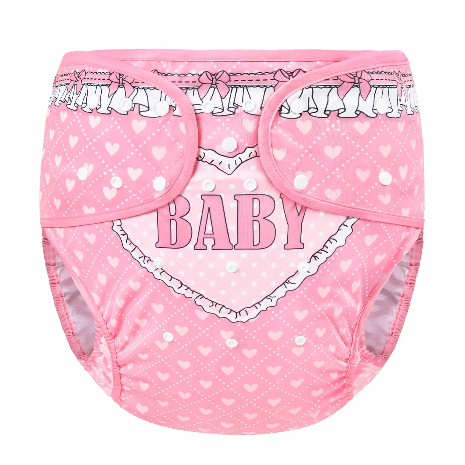 LittleForBig Zmywalna regulowana wodoodporna tkanina wielokrotnego użytku pokrowiec na pieluchy dla dorosłych - Blushing Baby M