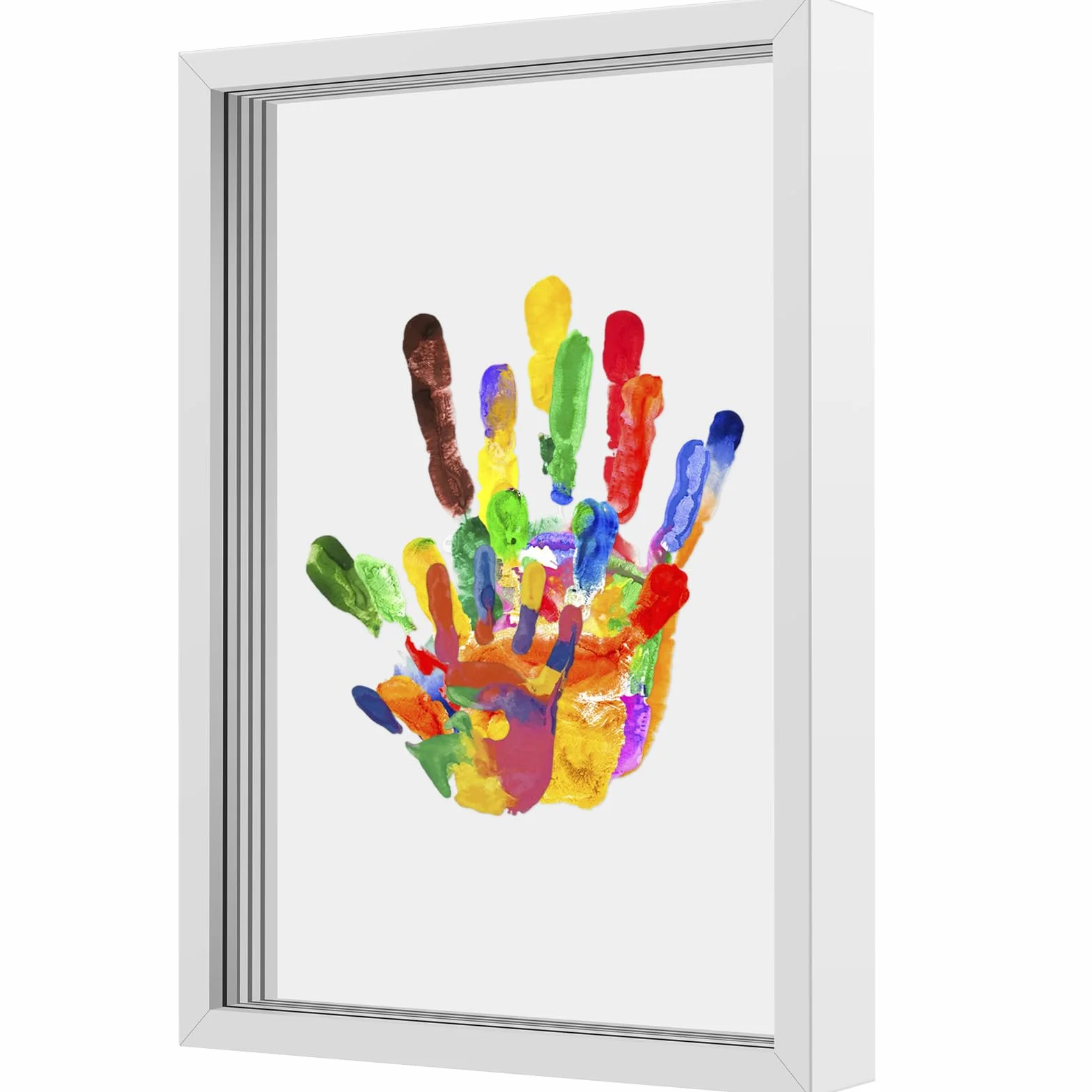 Zestaw do odcisków dłoni rodzinnych, zestaw moich rodzinnych wydruków z 4 płytkami z pleksiglu, 6 kolorów nietoksycznych farb, ramka pamiątkowa, pędzel, gumka, rodzinny zestaw do samodzielnego