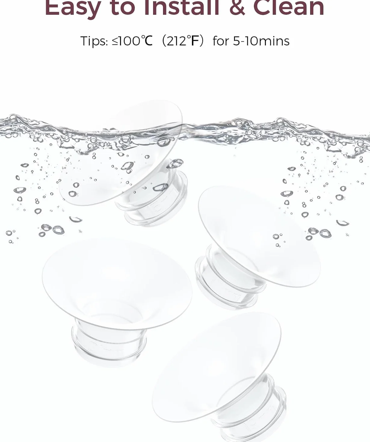 Wkładka kołnierzowa Momcozy 15/17/19/21 mm – pasuje do laktatora Momcozy M5/M6/M9, 4 sztuki