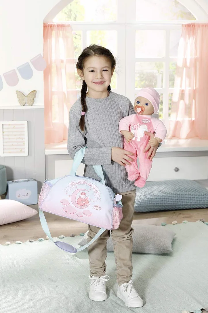 Zapf Creation Baby Annabell Changing Bag for 43 cm Doll - Easy for Small Hands, Creative Play Promotes Empathy & Social Skills, For Toddlers 3 years & Up - Includes Changing Mat, Powder Pot & More