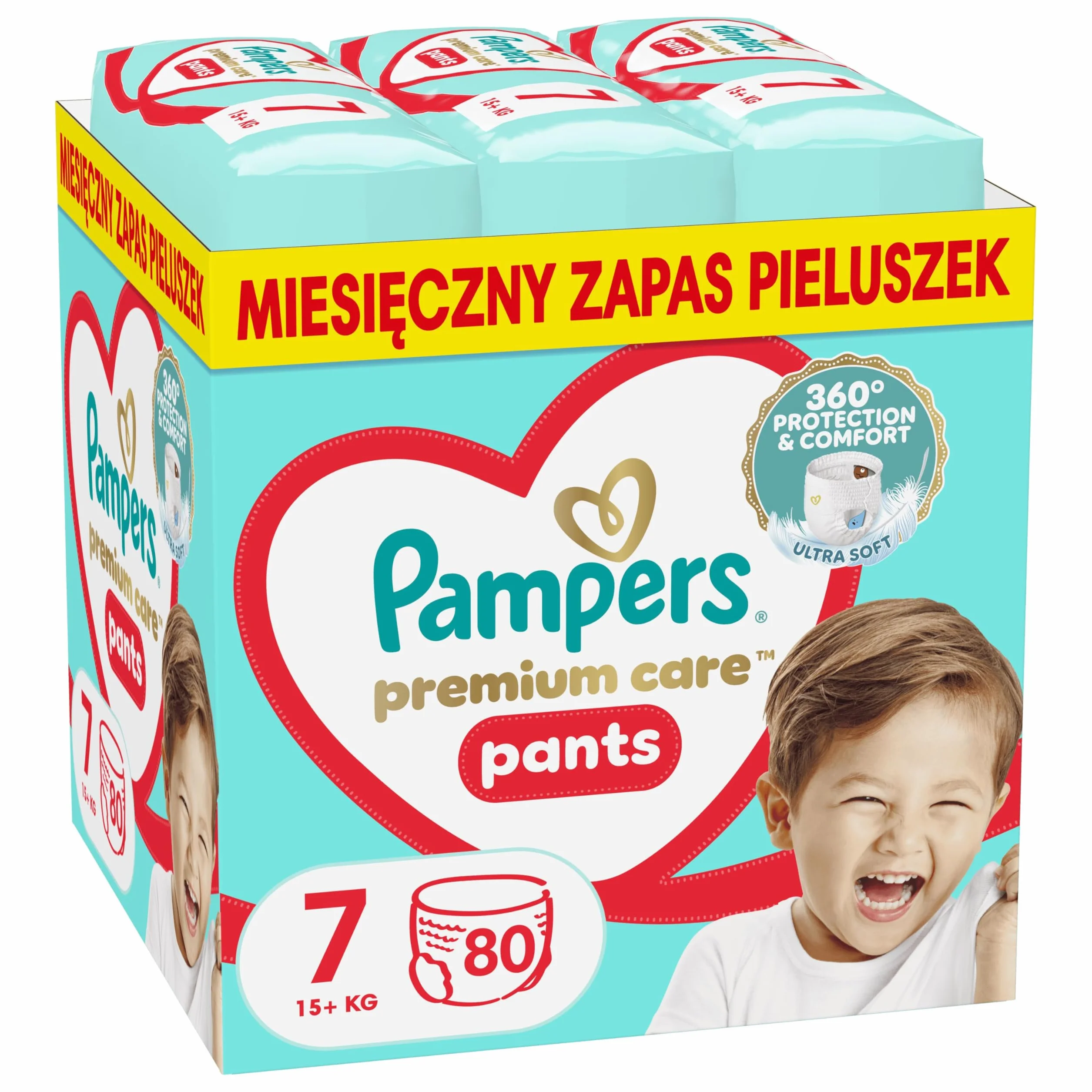 Pampers Premium Care Pieluchomajtki, rozmiar 7, 80 pieluszek, 15kg+