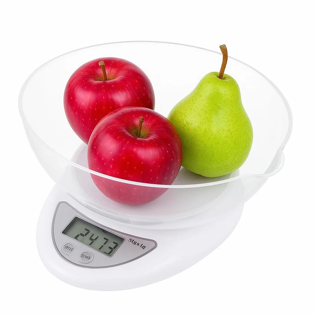 Retoo skala kuchenna elektroniczna z misą 790ml, waga cyfrowa PT-860, 5 kg/11 lb, waga kuchenna, waga precyzyjna, funkcja tary, wyświetlacz LCD, automatyczne wyłączanie, 11,3x5,3x17,5 cm, srebrna
