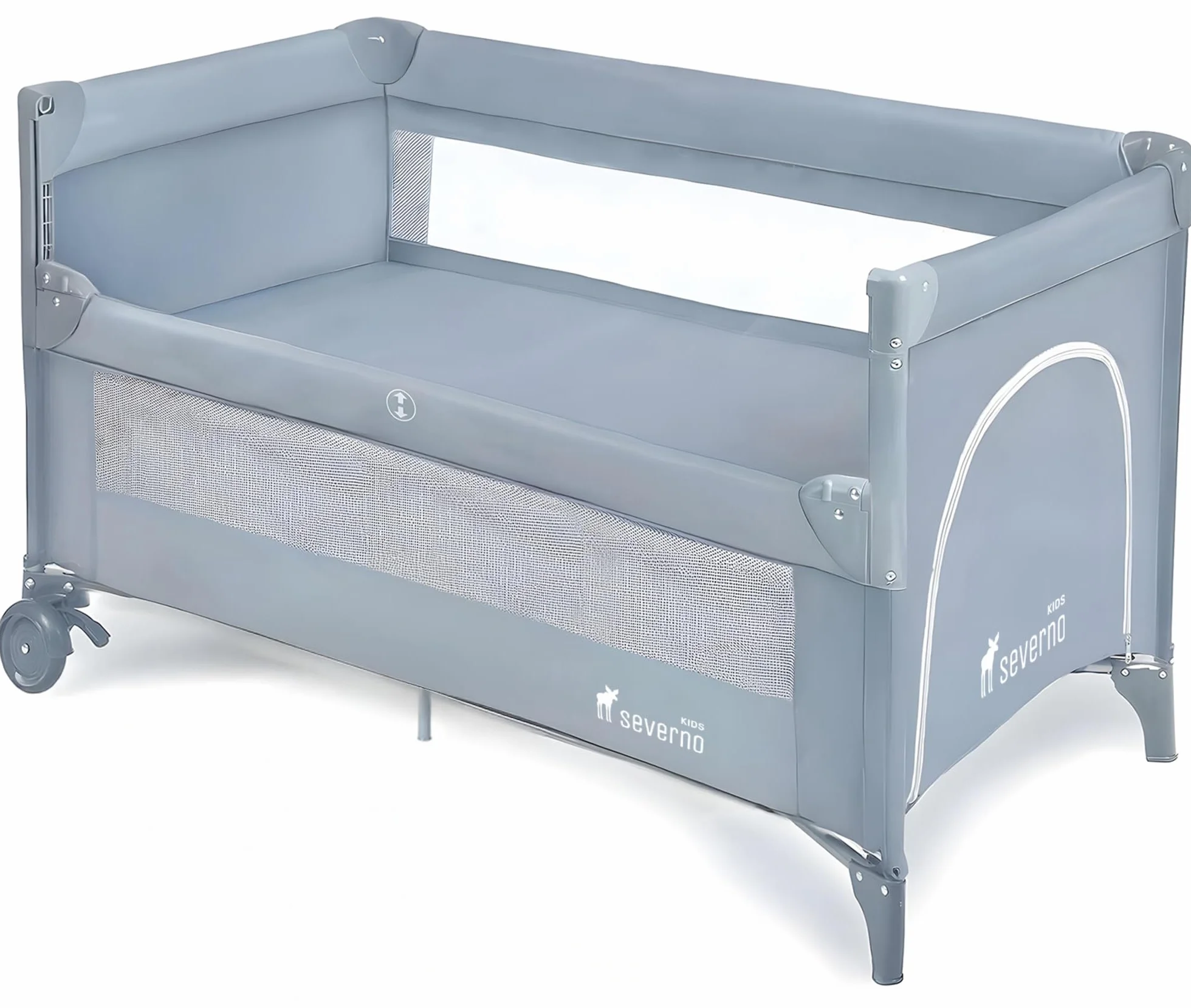 Łóżeczka dziecięce, łóżeczko podróżne, łóżeczko podróżne, kojec dla niemowląt i dzieci od urodzenia do 15 kg, kompaktowe, składane, rolki i torba transportowa, kolor szary, 120 x 60 cm