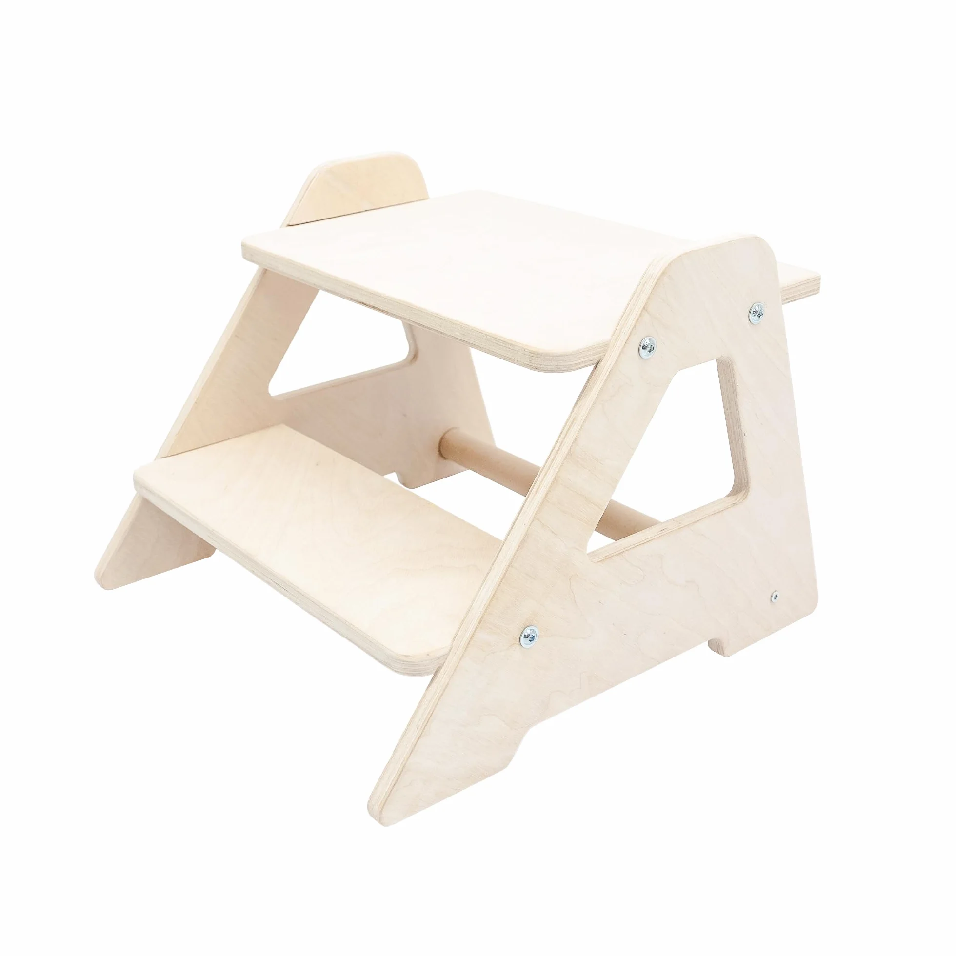 MAMOI® Dziecięcy stołek dwustopniowy z naturalnego drewna | Nowoczesny Design stołka dla dzieci | Bezpieczny i uniwersalny stołek dziecięcy 2 stopnie 100% ECO | Wyprodukowano w UE