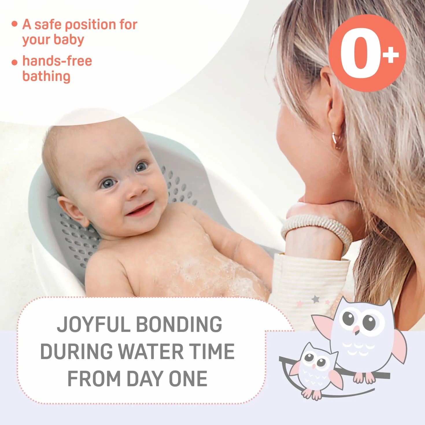 BABYLON DOLPHIN Siedzisko do wanny dla niemowląt od 0-6 miesięcy – ergonomiczna wanna dla dzieci – hipoalergiczna, odporna na pleśń, antypoślizgowa – wanna pod prysznic – różowa