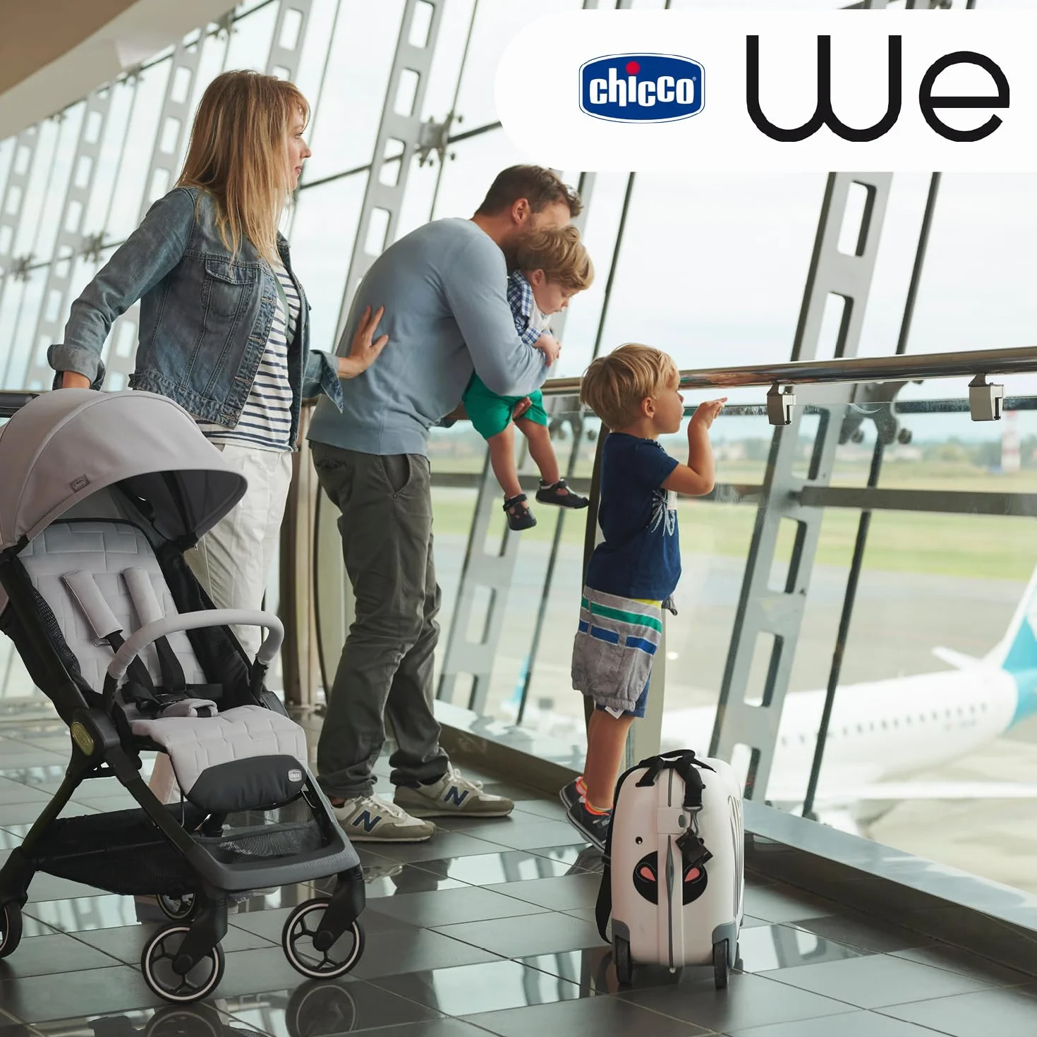 Chicco We Składany Lekki Wózek Spacerowy od Urodzenia do 22 Kg, Rozkładany Wózek z Pozycją Do Spania, Wyściełane Paski na Ramiona, Kompaktowy po Złożeniu, Budka i Okrycie Przeciwdeszczowe