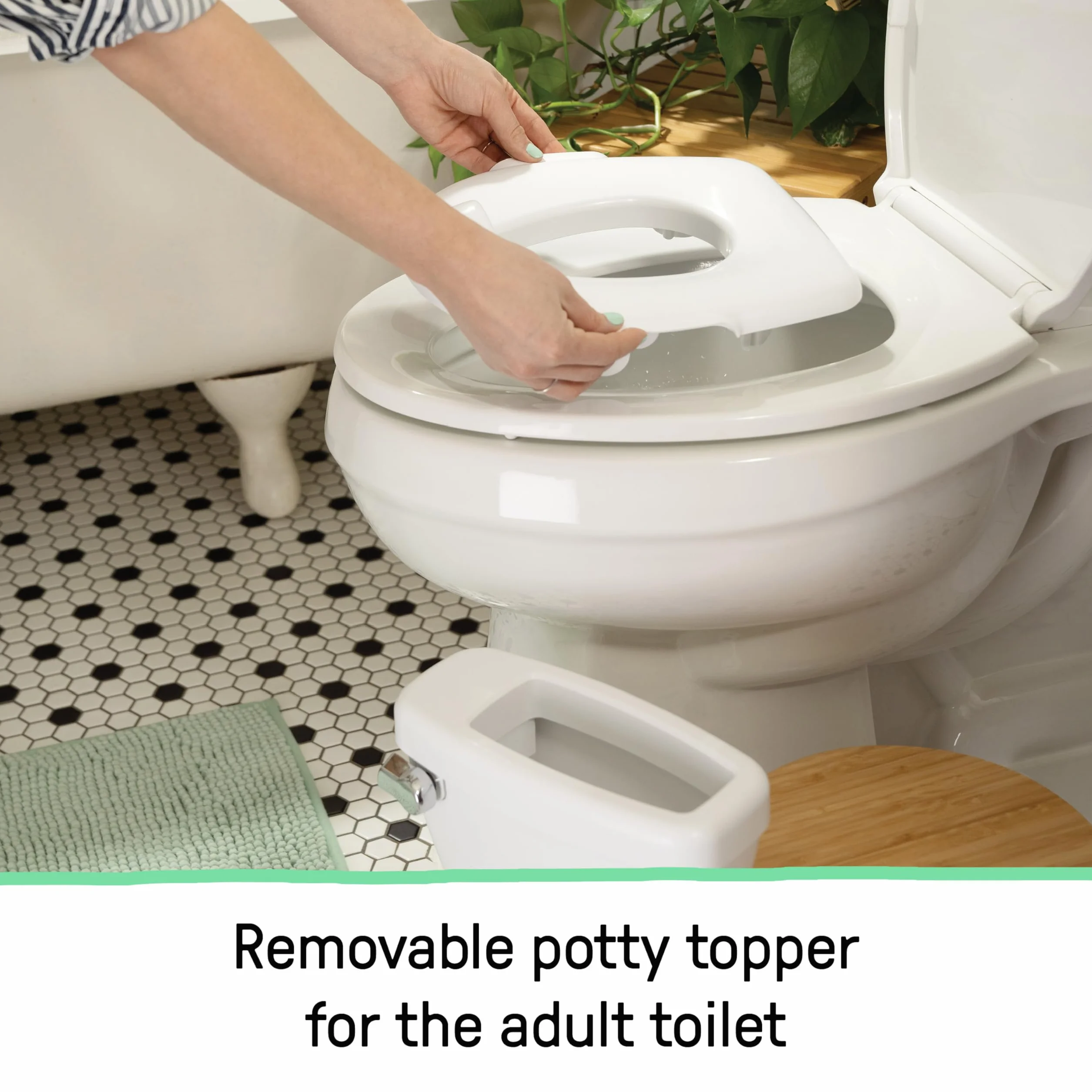 Ingenuity My Size Potty Pro, toaleta do nauki korzystania z nocnika dla niemowląt, realistyczny dźwięk spłukiwania, ochrona przed zachlapaniem, łatwa do czyszczenia, ze zdejmowaną miską