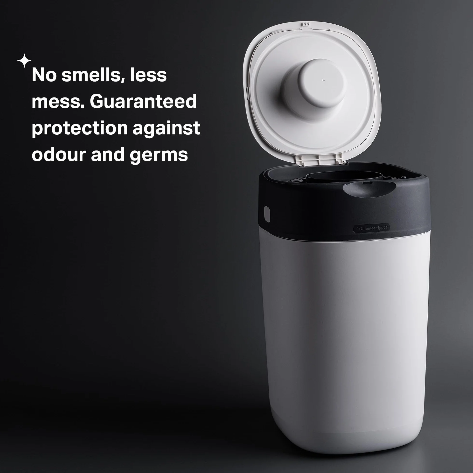Tommee Tippee Zaawansowany kosz na pieluchy Twist and Click, ekskluzywny zestaw zawiera 2 kasety uzupełniające, gwarantowana ochrona przed zapachami i zarazkami, duża pojemność (opakowanie może się