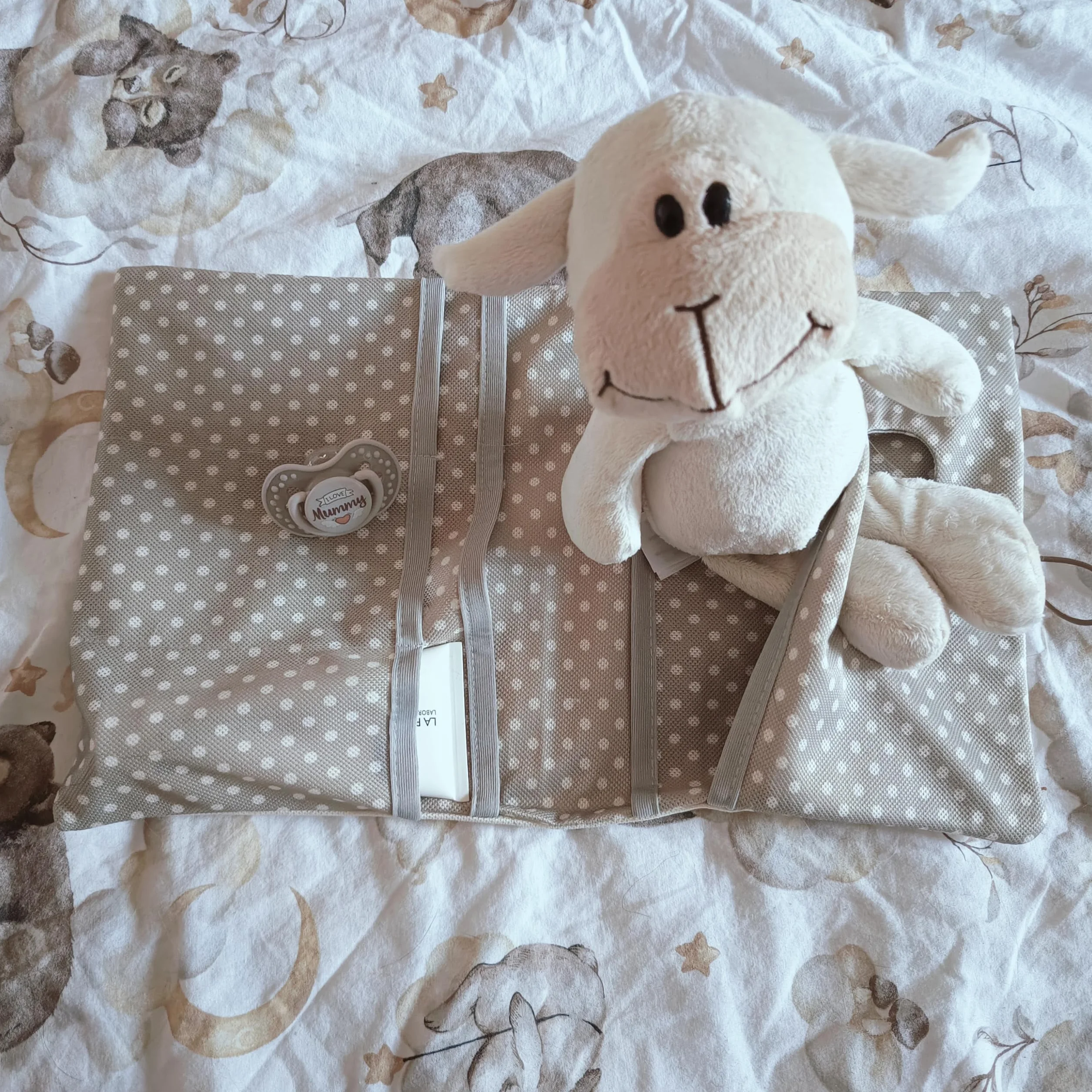 HAMUR HOME Organizer na pieluchy i kosmetyczka 2 w 1 - mała torba na pieluchy w podróży dla mamy pieluchy kremowe chusteczki organizer dla niemowląt, Liście, Liście