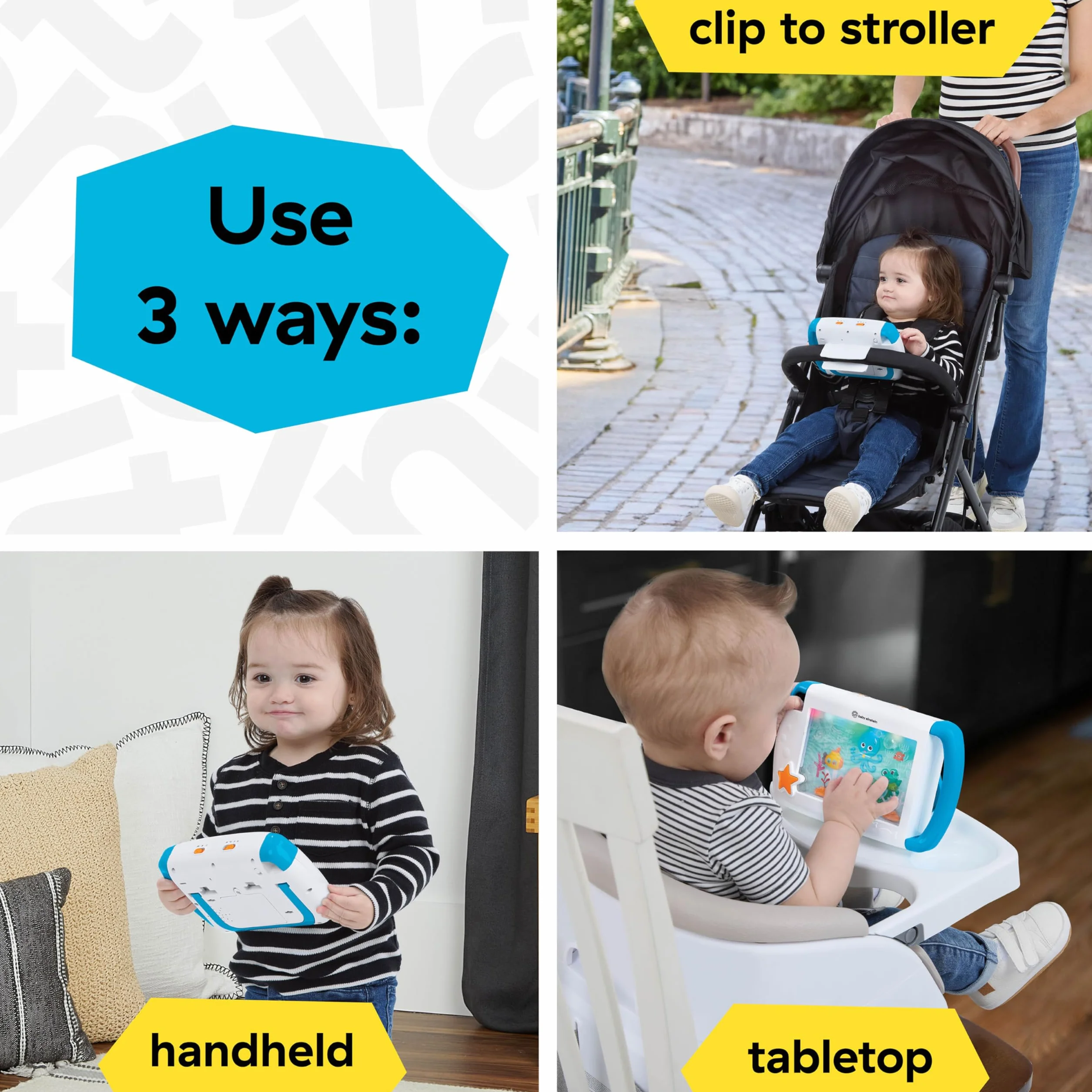 Baby Einstein On-The-Go Sea Dreams, przenośna maszyna dźwiękowa dla niemowląt z muzyką i światłami, dla noworodków w wieku od 0 miesięcy