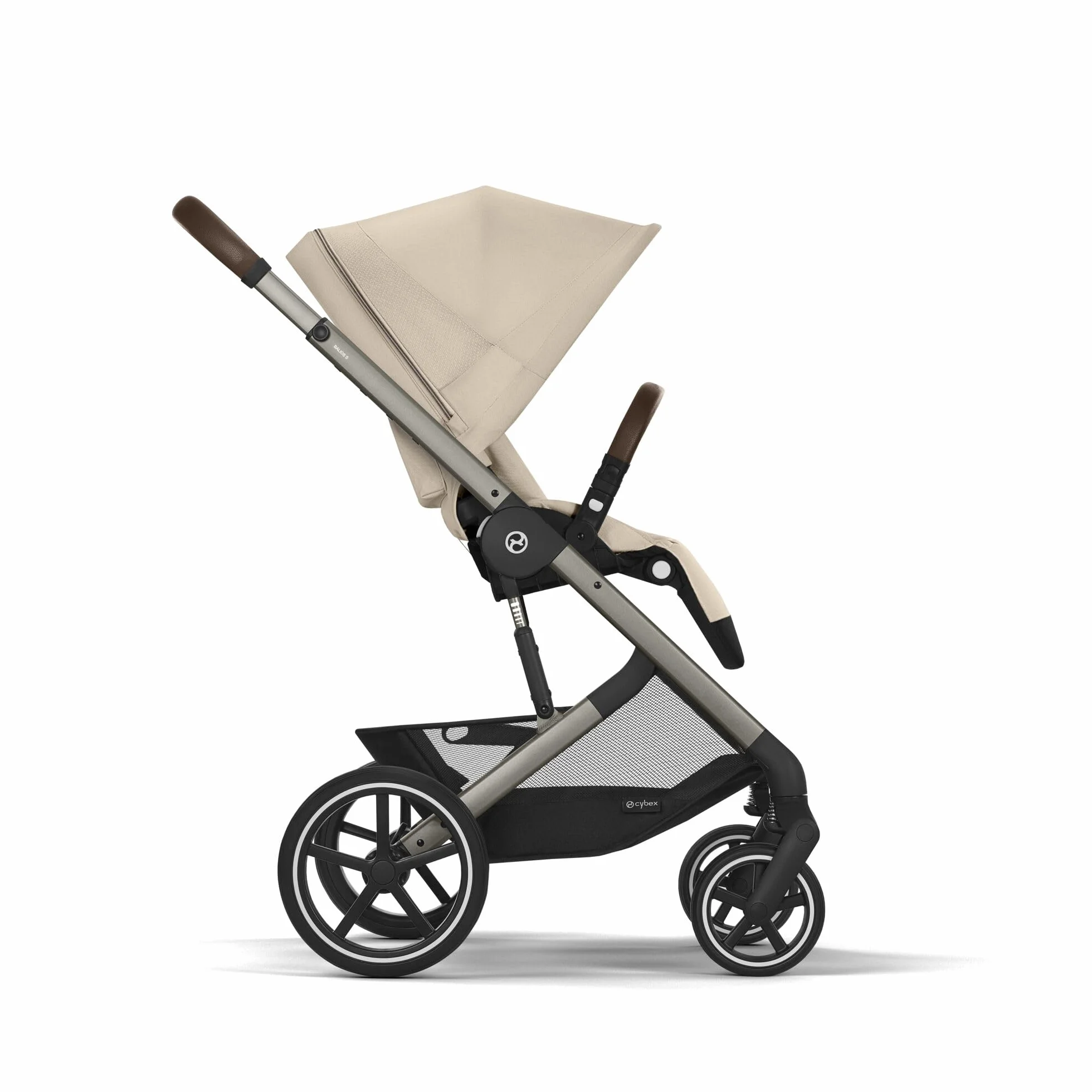 CYBEX Gold Wózek Dziecięcy Balios S Lux, Ergonomiczna Pozycja Leżenia, System Pasów Obsługiwany Jedną Ręką, Od Urodzenia Do 22 Kg (Ok. 4 Lata), Almond Beige