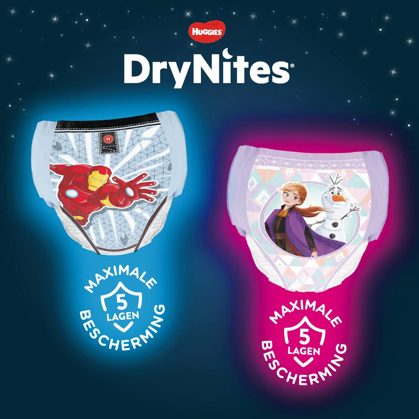 Huggies DryNites pieluchy nocne o wysokiej chłonności, dla chłopców w wieku 4-7 lat(17-30 kg), 10 sztuk