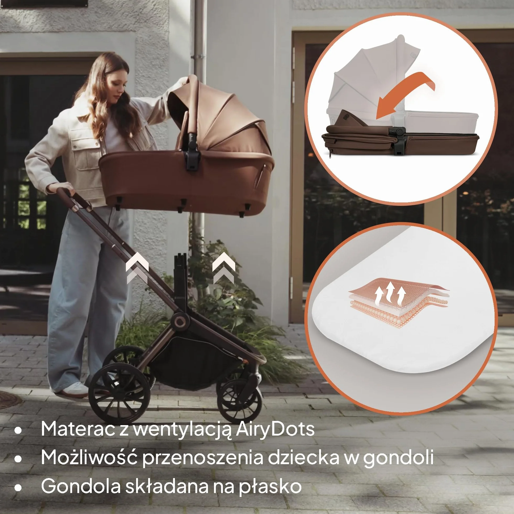 LIONELO Mika Plus 2 w 1 zestaw wózków dziecięcych: gondolka podróżna i wózek terenowy z zawieszeniem, osłona przeciwsłoneczna XXL UPF50+ wodoodporna, regulowane oparcie i podnóżek, kompaktowy