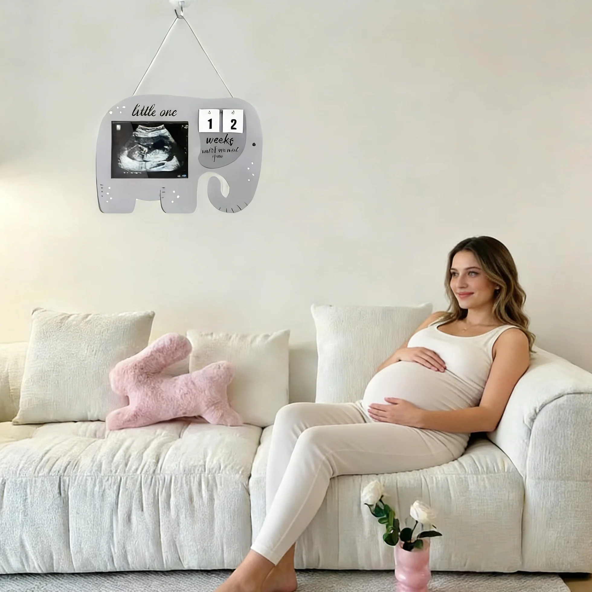 Ramka na zdjęcie USG dla kobiet w ciąży, ogłoszenia ciąży z odliczaniem, ultradźwiękowy stojak na zdjęcie USG dziecka