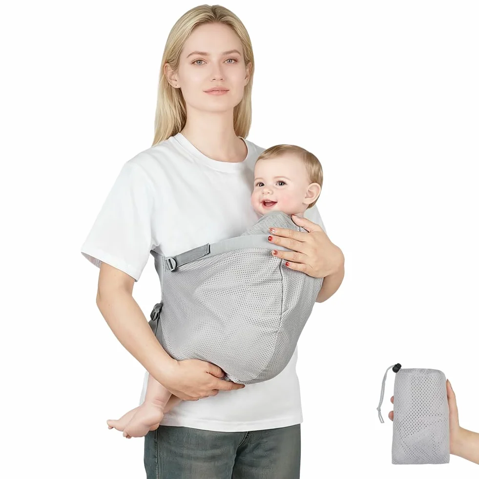 AUYAO Owijka Nosidełko Boczne Nosidełko Oddychające Regulowane Nosidełko dla niemowląt Lekkie Hip Nosidełko Ergonomiczne Regulowane i Wygodne Noszenie Dla Dzieci Do 15 KG