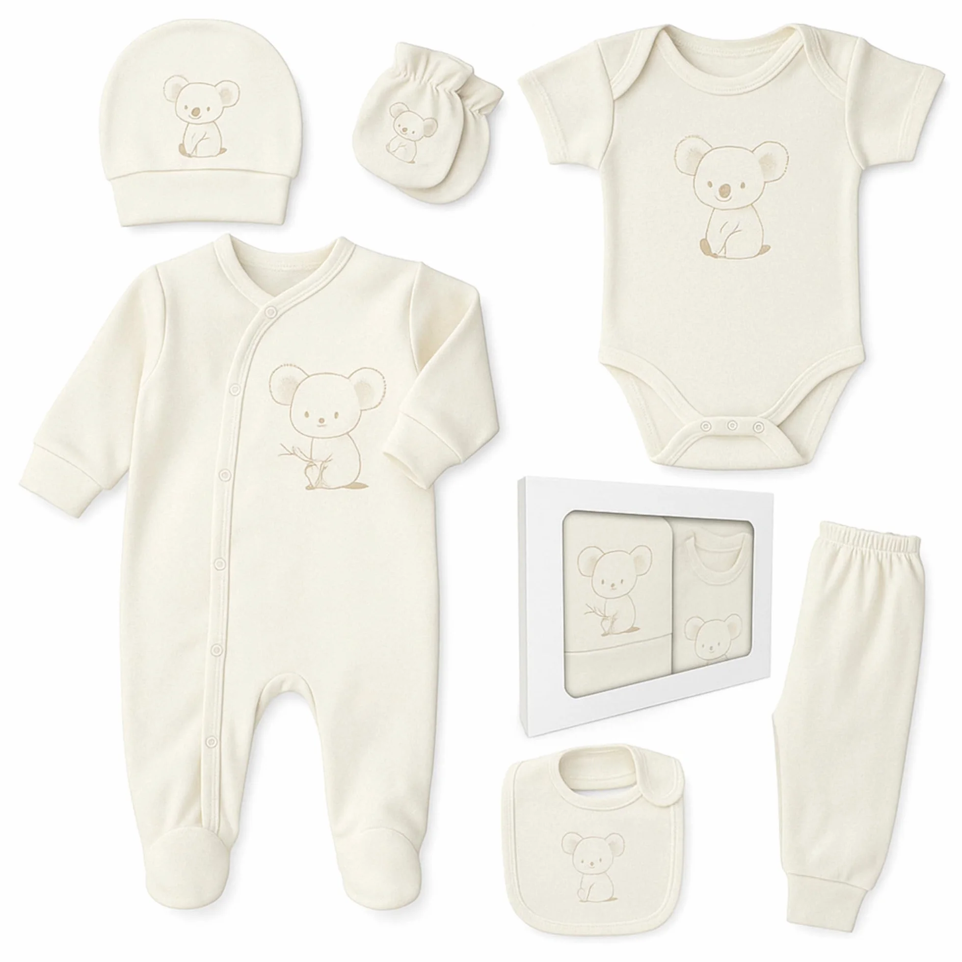 Zestaw prezentowy dla noworodka, 100% naturalna bawełna, wyposażenie dla pierwszego dziecka, unisex, zestaw upominkowy, wyposażenie dla niemowląt w wieku 0-4 miesięcy