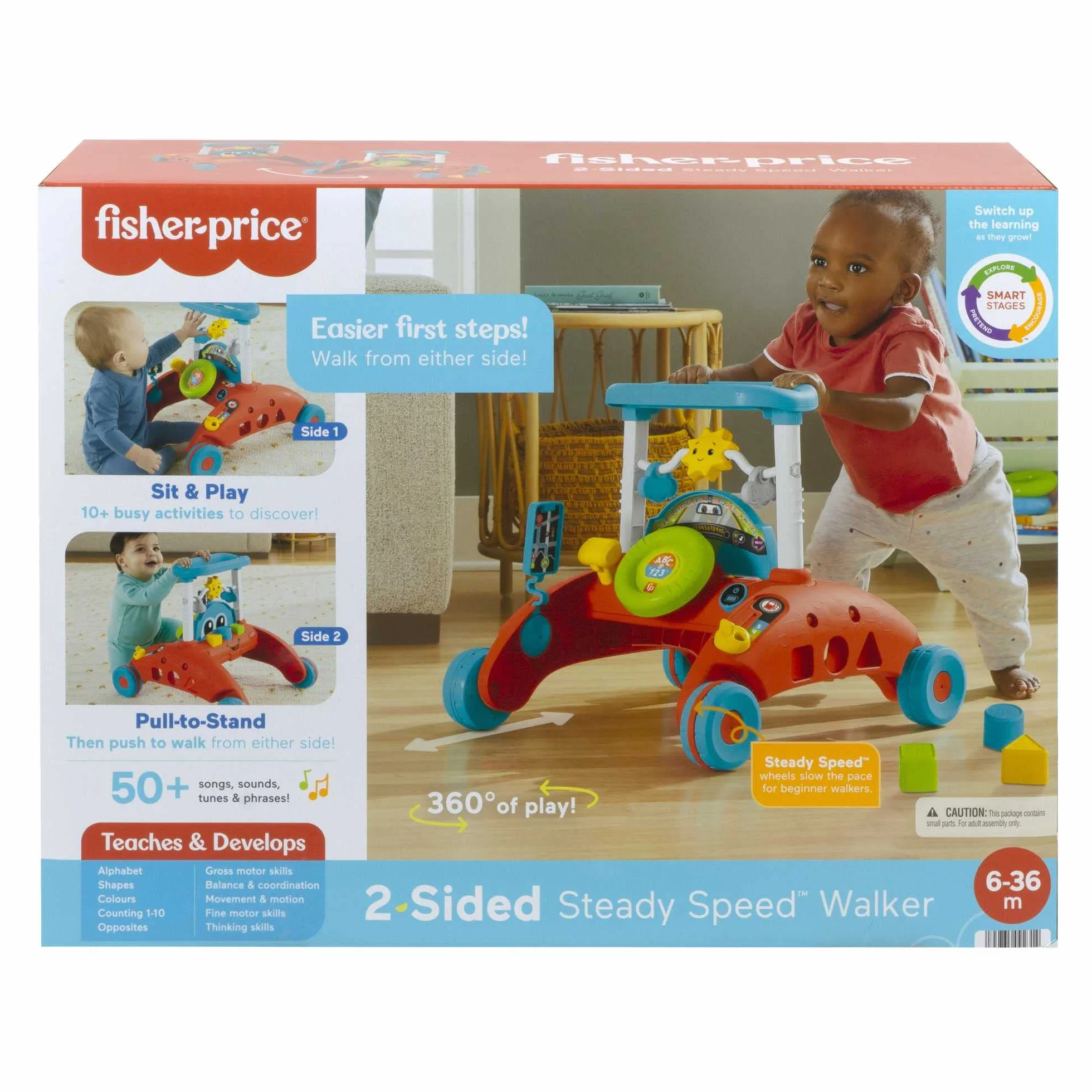 Fisher-Price Pchacz Małego Kierowcy 2 w 1 (Wydanie niemieckie) Zabawka do nauki chodzenia z motywem samochodu, dla dzieci od 6 miesięcy do 3 lat, HJP50