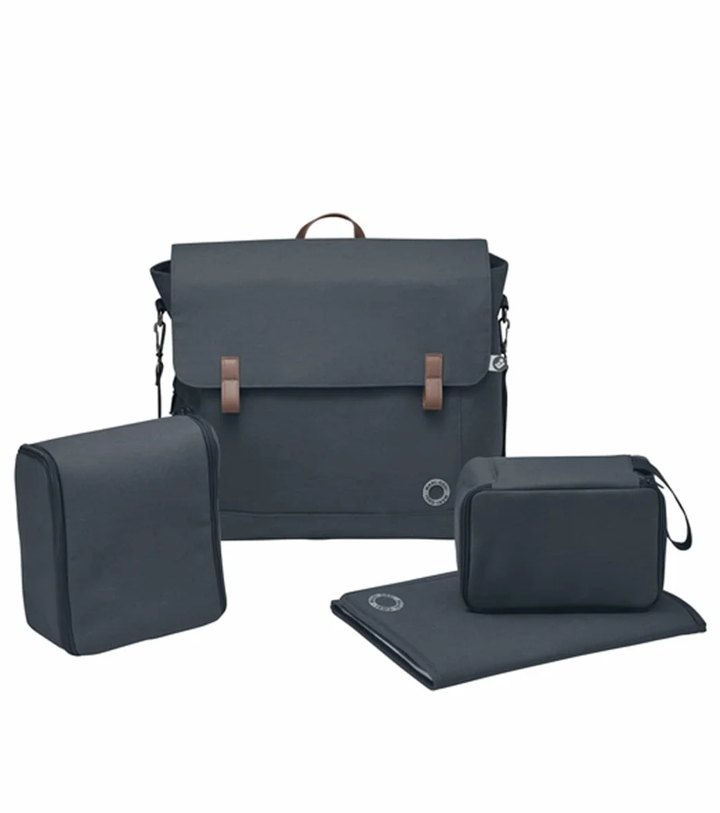 Maxi-Cosi Torba Modern, przestronna torba na pieluchy i przybory toaletowe, izolowana torba i mata do przewijania, Essential Graphite