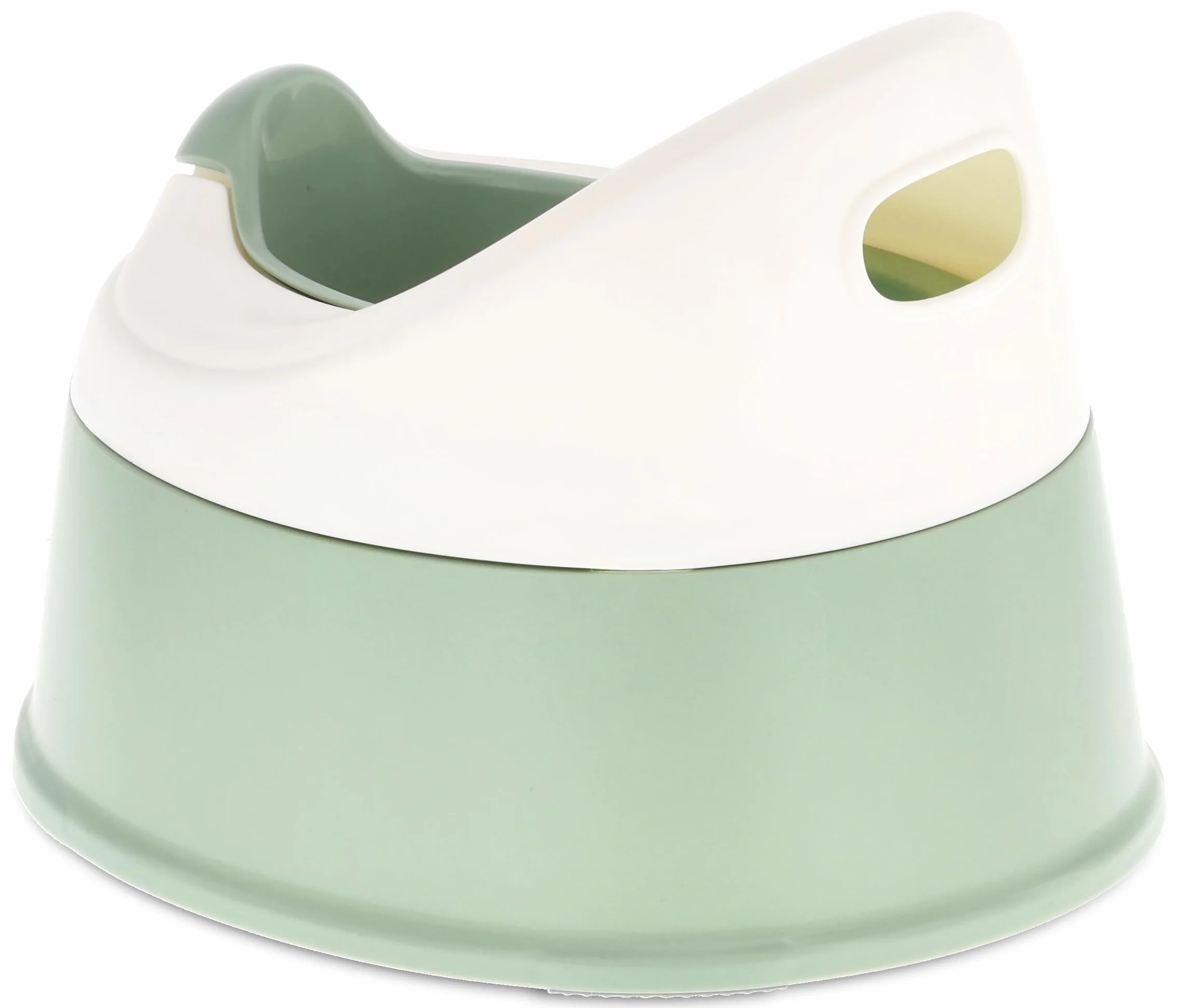 sun baby Nocnik dla dzieci 18-36 miesięcy NESTPOT, antypoślizgowe nóżki, ergonomiczne oparcie, wyjmowany wkład, tworzywo sztuczne, do 15 kg - Zielony-Biały