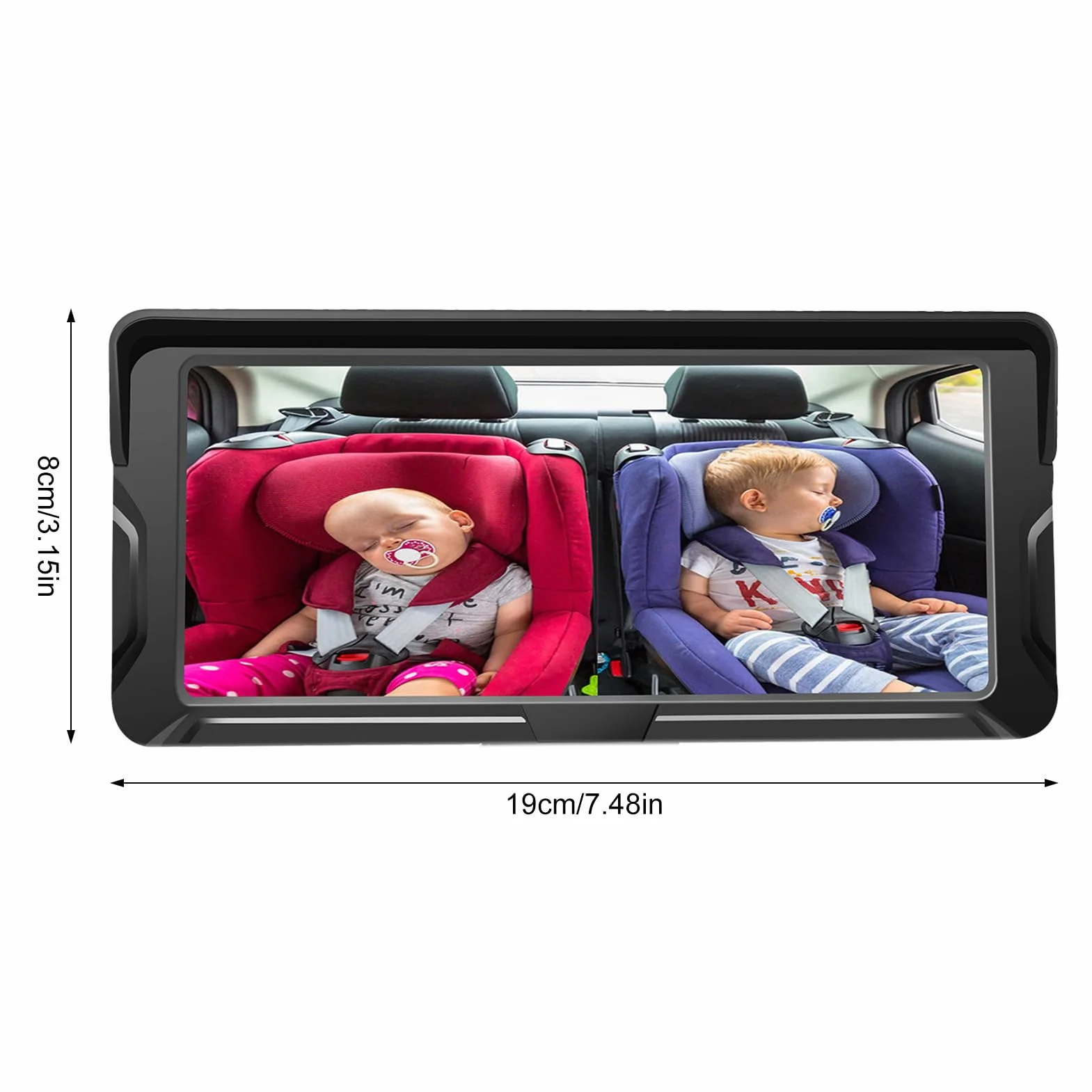 Shkalacar Kamera do fotelika dziecięcego 2-Kids 6,8 cala 1080P z ekranem kamery samochodowej dla niemowląt z 2 kamerami IR Night Vision i szerokim kątem widzenia 150°, łatwa obsługa