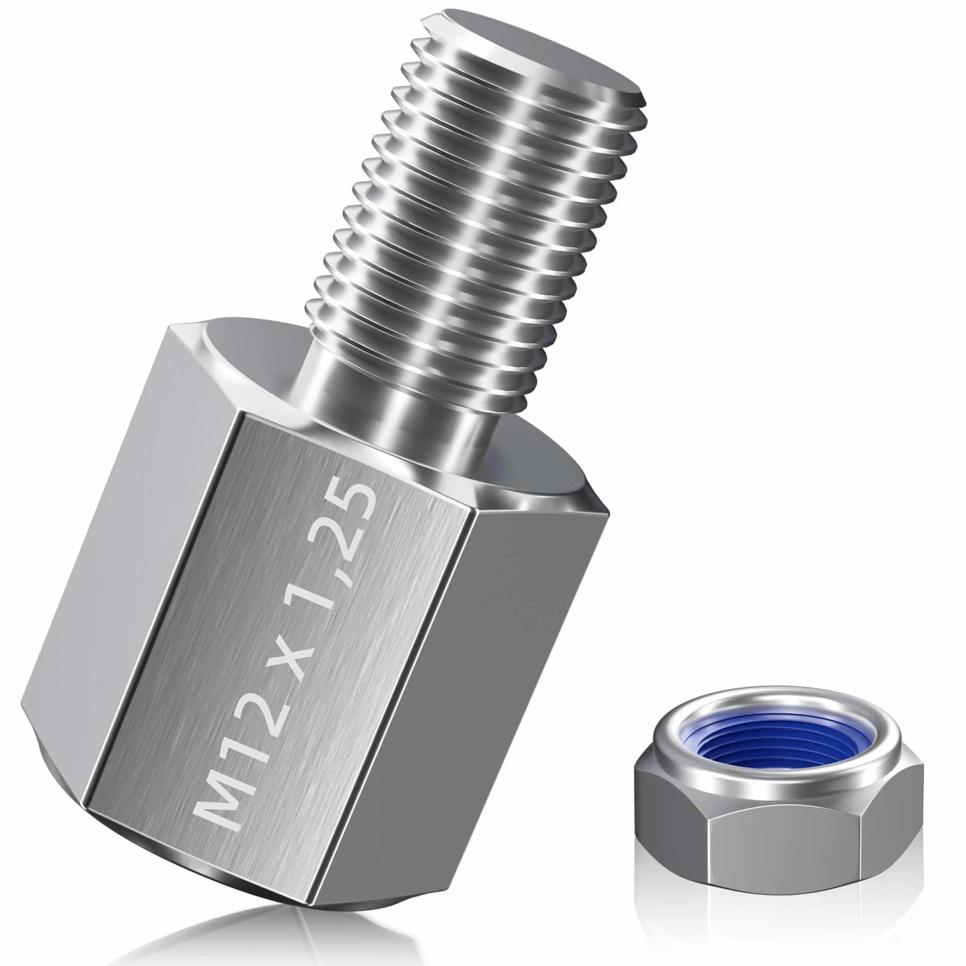 Adapter osi rowerowej do gwintu M12 x 1,25, odpowiedni do osi rowerowych o średnicy 12 mm i podziałce 1,25