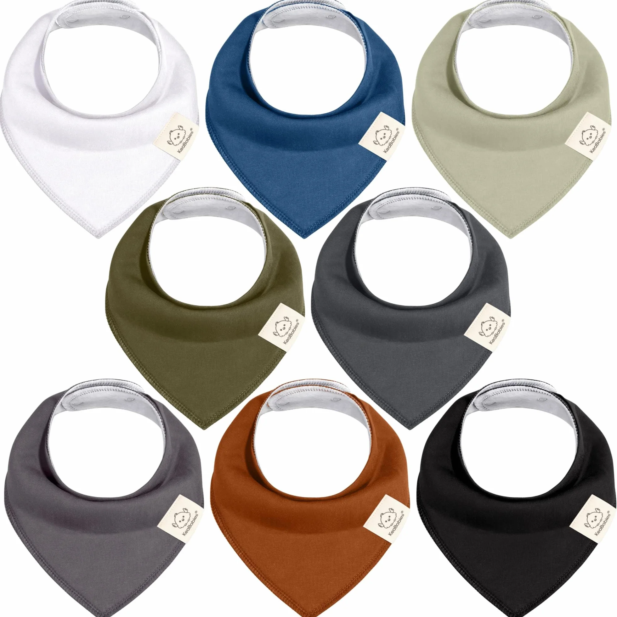 Zestaw 8 trójkątnych chusteczek dla niemowląt Chłopiec, Dziewczynka - Unisex śliniaki, Super chłonne chusty dziecięce, śliniaczki dziecięce z bawełny organicznej, bandany dla niemowląt, śliniaczki,