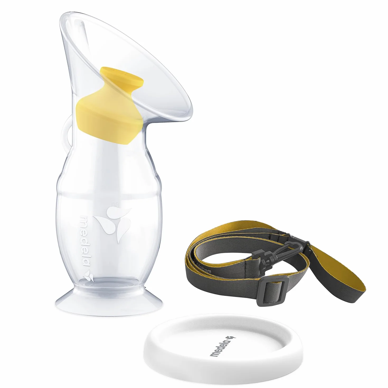 Medela silikonowy pojemnik na mleko dla matek karmiących, silikonowy pojemnik na mleko, pojemnik na mleko z przyssawką podstawką i pokrywką do codziennego karmienia piersią 101044201