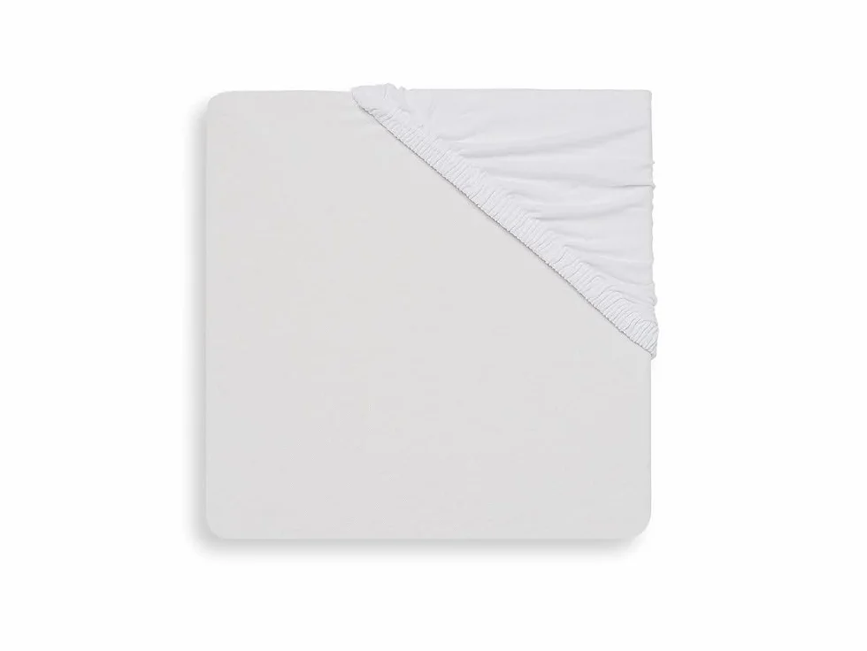 Jollein 510_0002 prześcieradło z gumką bawełna, 75 x 150 cm, białe