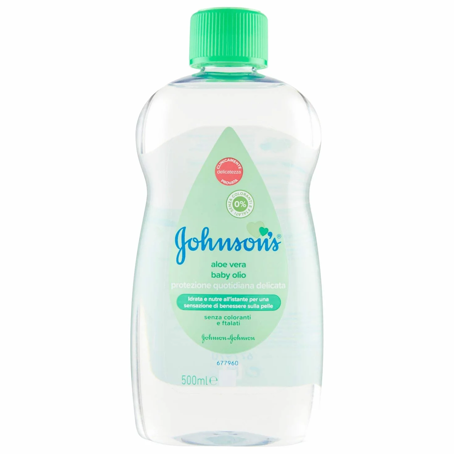 Johnson's Baby, Olejek nawilżający dla dzieci i niemowląt, z aloesem, bez barwników siarczanowych i alkoholu, idealny dla całej rodziny, 500 ml