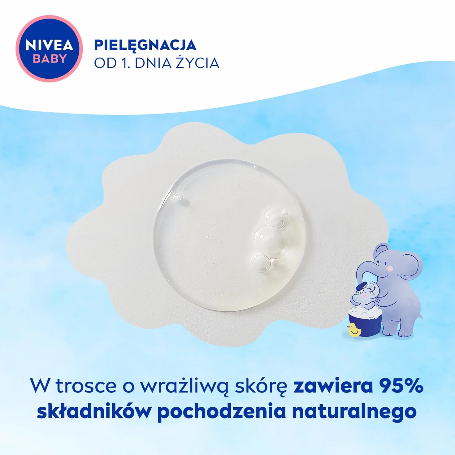NIVEA BABY Żel 2w1 do Mycia Ciała i Włosów, 500 ml z Pompką