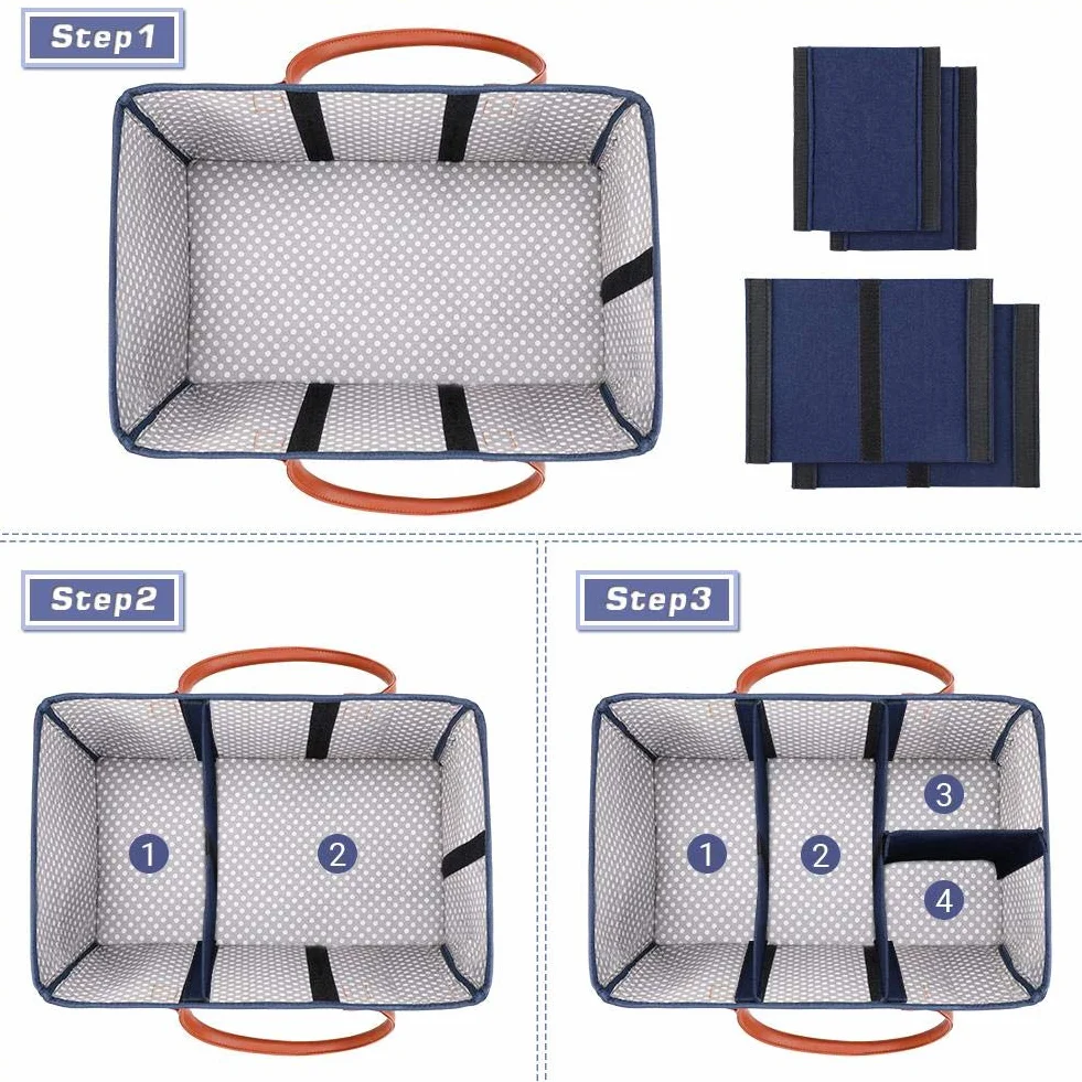 Baby Windel Caddy Organizer, Tragbare Wickeltisch Organizer Windel Ablagekorb Auto Reise Ablagekorb Windeln Aufbewahrungsbox Mit Austauschbaren Fächern