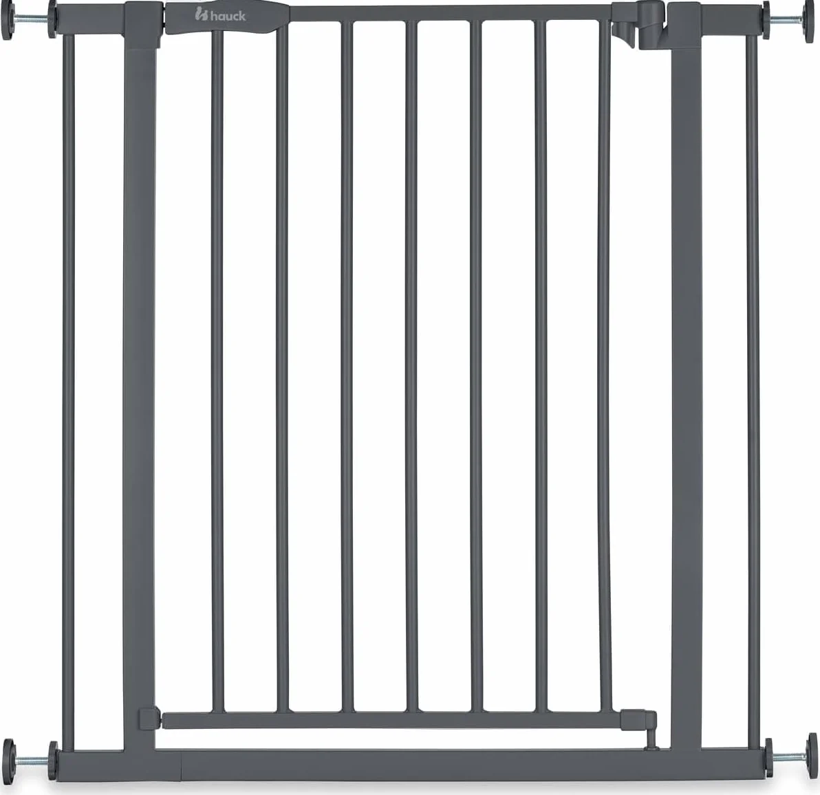 hauck Barierka bezpieczeństwa dla dzieci Open N Stop 2 (szerokość 75 do 80 cm) - bez wiercenia, dwustronne otwieranie 1-ręczne, zamek ręczny - szary metal