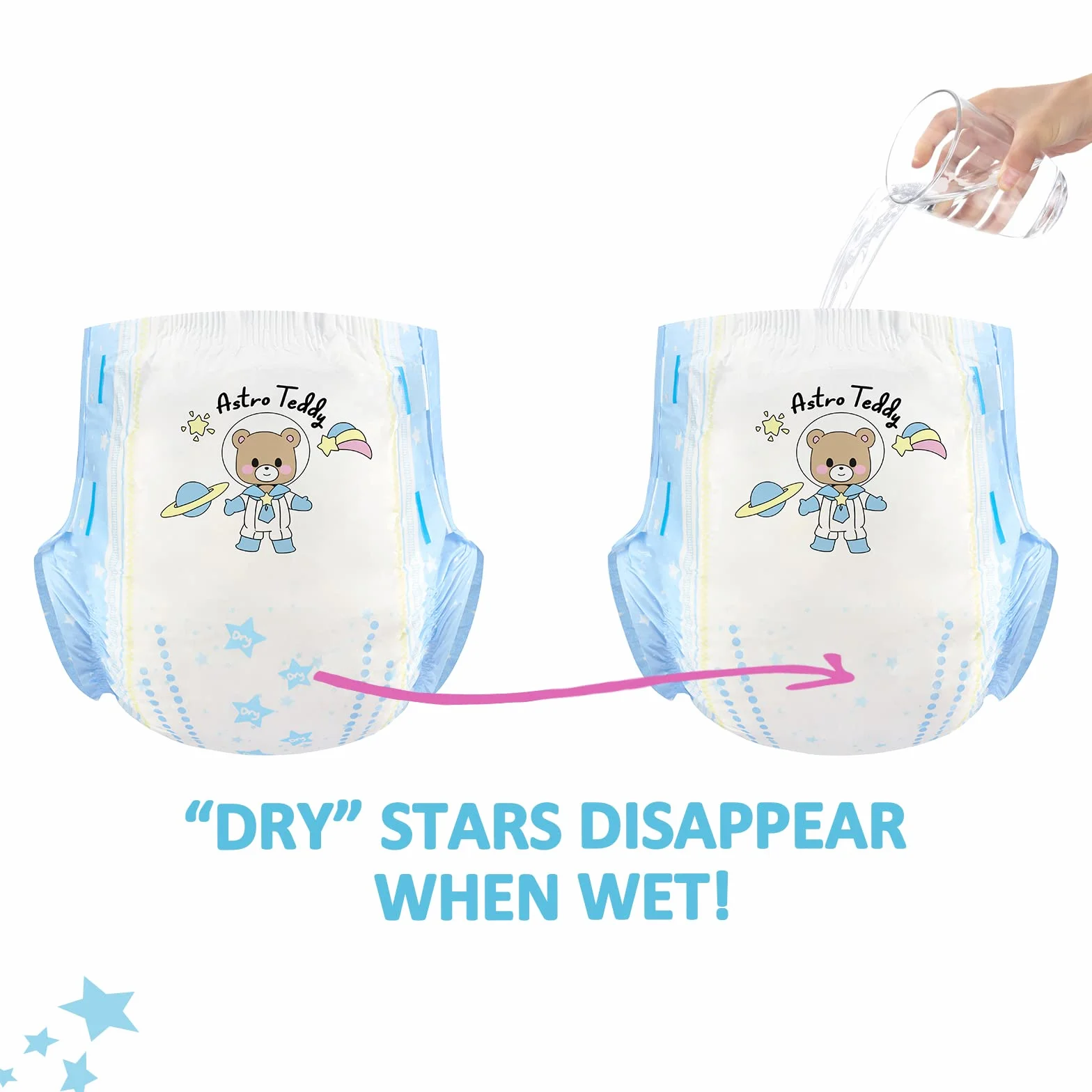LittleForBig Pielucha Drukowana Dla Dorosłych 2 Kawałki Pakiet 3 Druki Losowe Asortyment - Astro Babies (Medium 71-96 CM)