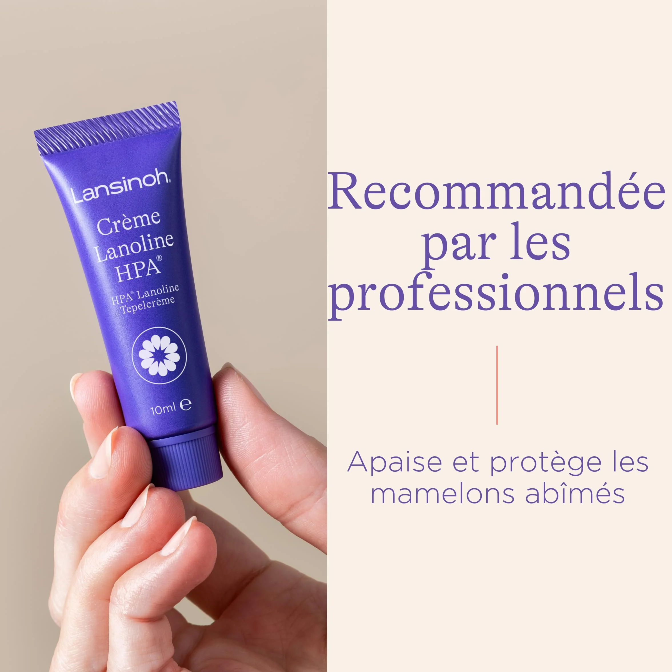 Lansinoh HPA Lanolina maść na brodawki sutkowe, 100% naturalna – uspokaja i chroni uszkodzone sutki – Dermatest "bardzo dobra 10920, przezroczysta, 10 ml (1 opakowanie)