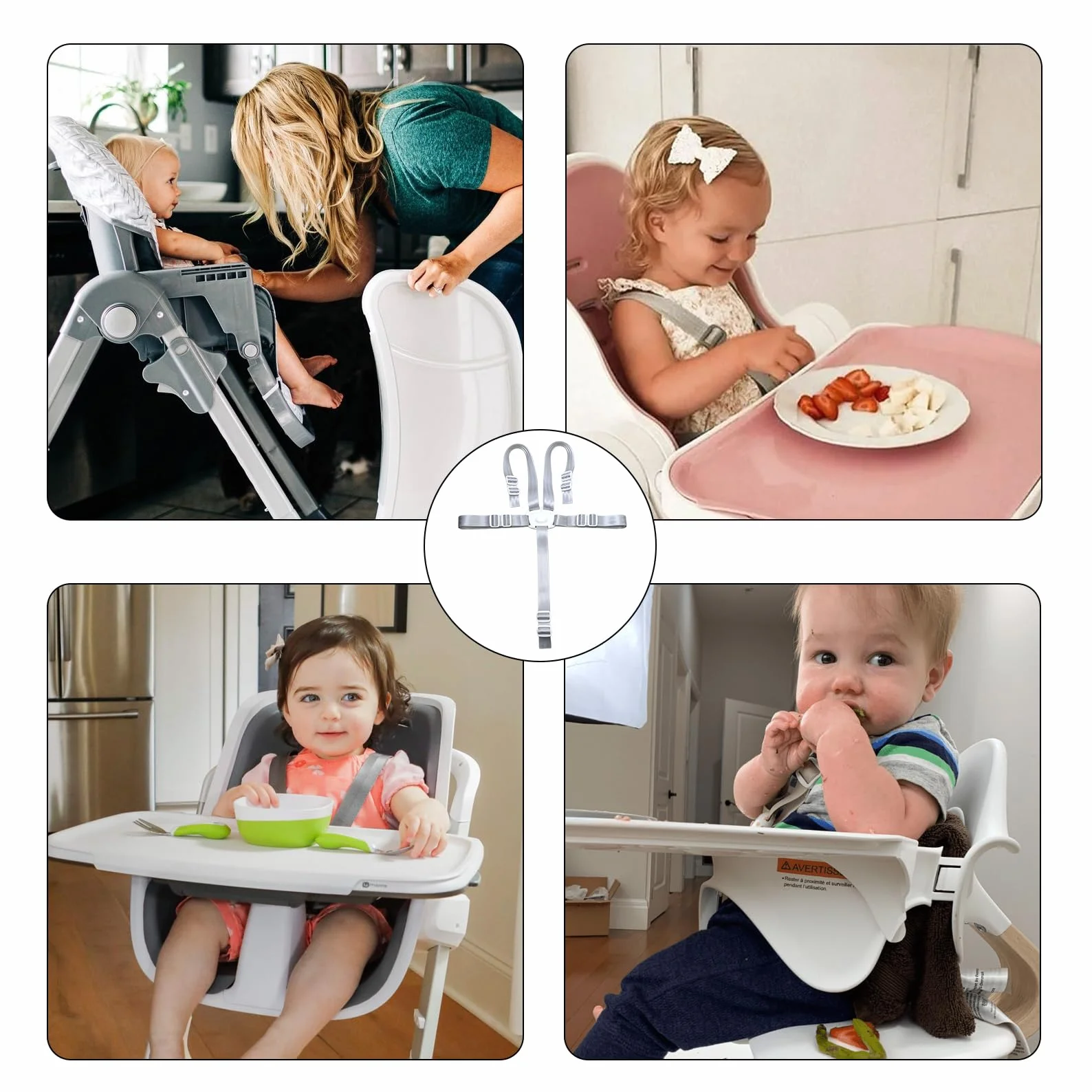 5 punkt gurt sicherheitsgurt,hauck hochstuhl ersatzteile,gurt tripp trapp stuhl für kinderwagen (Biały)