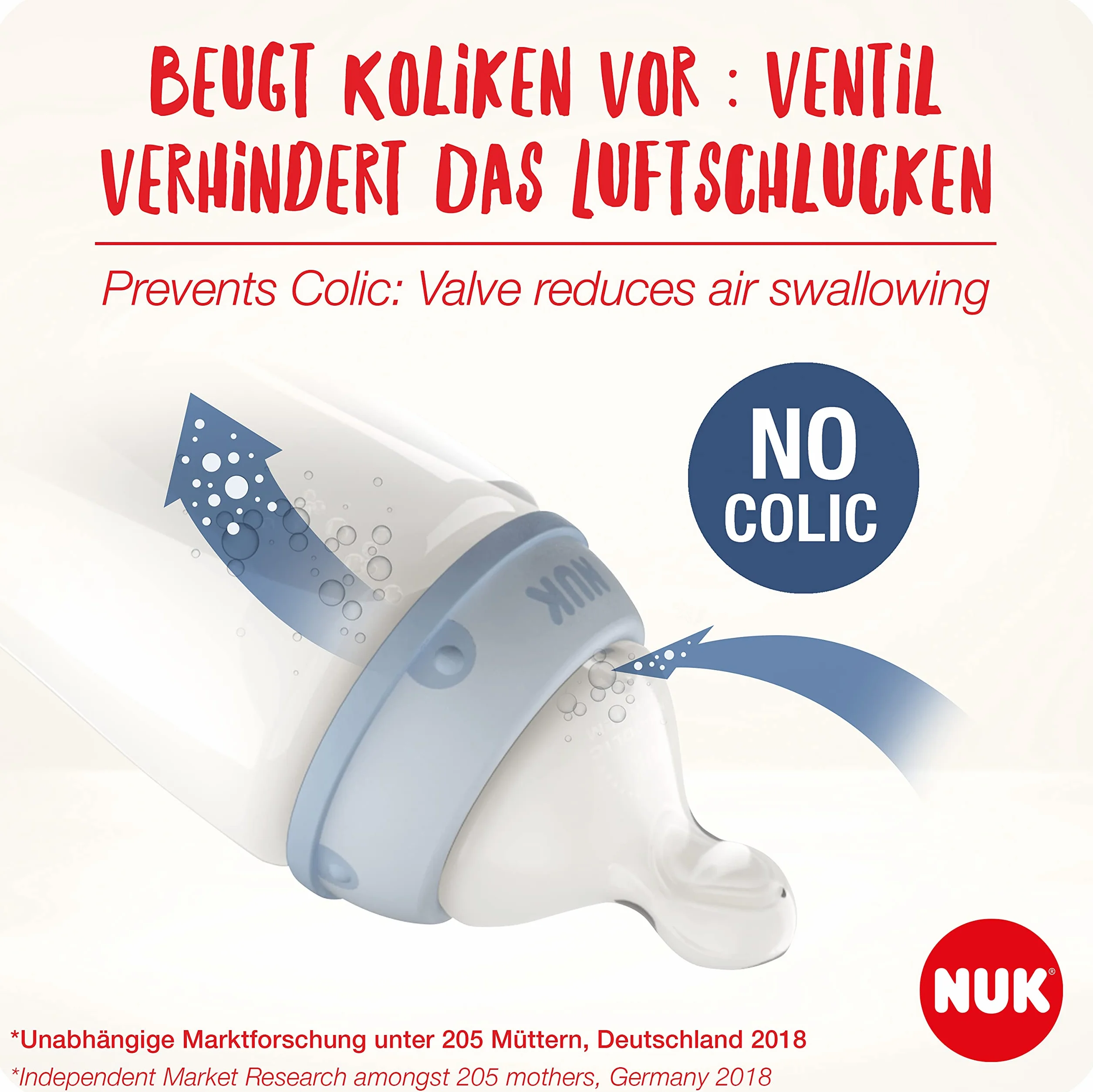 Nuk 10125030 Smoczek, Przezroczysty, 6-18 Miesięcy, 2 Sztuki