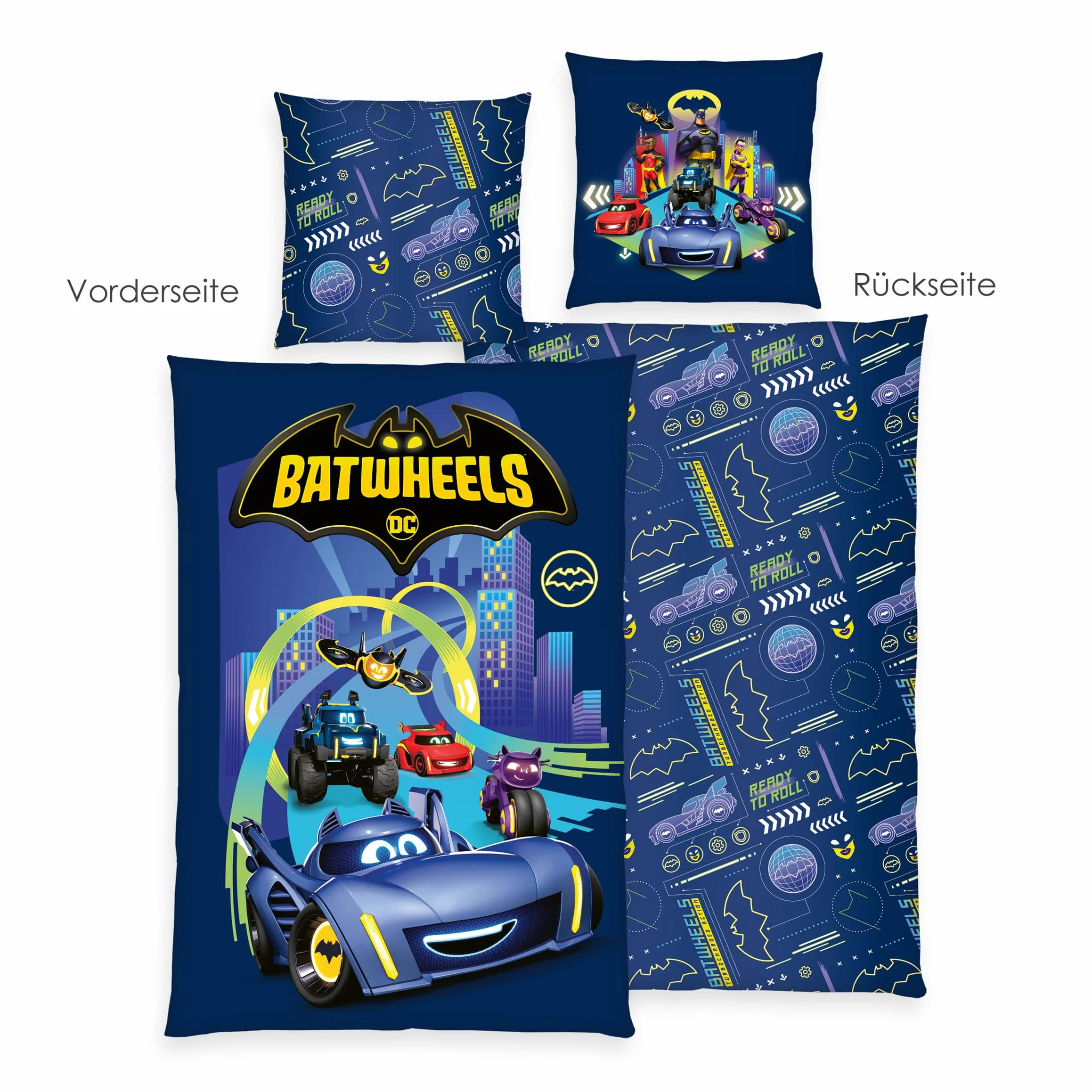 Pościel Batwheels 100% Bawełna Renforcé Poszewka 80x80 cm Poszwa 135x200 cm