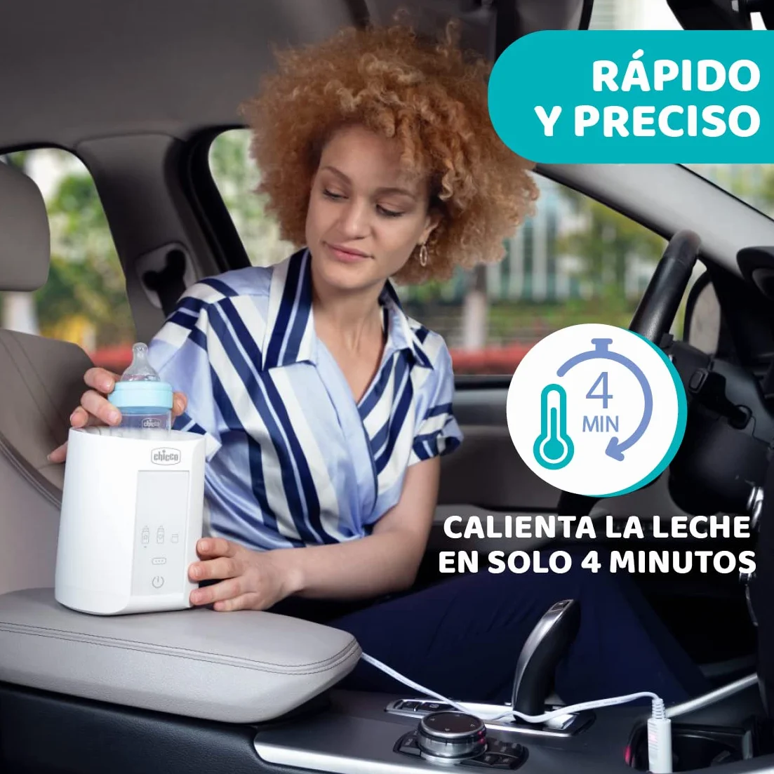 Chicco Podgrzewacz do butelek domowych i podróżnych, z 2 programami i automatycznym wyłączaniem, odpowiednia temperatura ogrzewania, podgrzewacz do jedzenia dla niemowląt, odpowiedni do słoików, 110
