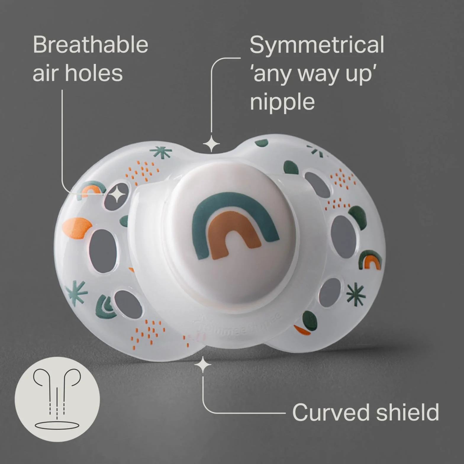 Tommee Tippee smoczek nocny, 18-36 miesięcy, 6 świecących się smoczków z kapsułką do sterylizacji wielokrotnego użytku