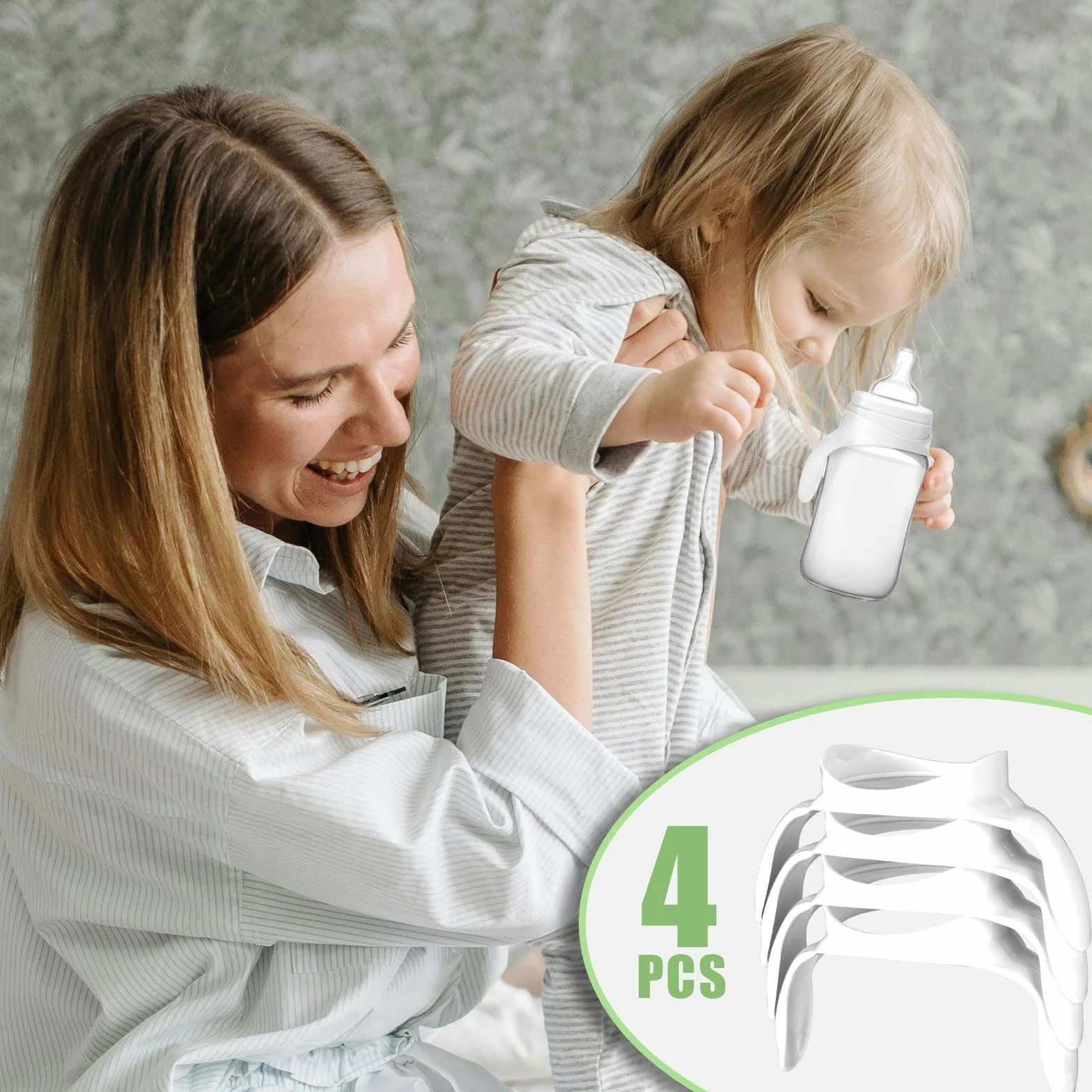 4szt Uchwyty na Butelki dla Niemowlat do Philips Avent Butelek Antykolkowych, Ergonomiczne Uchwyty na Butelki dla Niemowlat Akcesoria do Philips Avent Butelek, Pozwól Dziecku Byc Niezaleznym