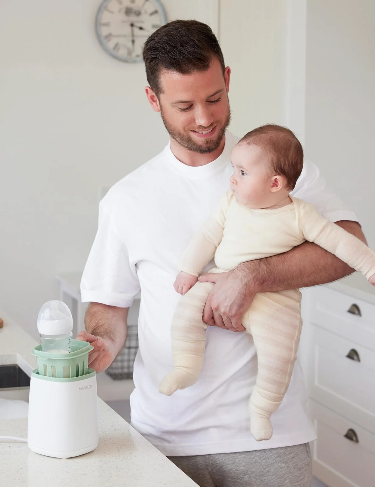 Momcozy Podgrzewacz do butelek, szybki podgrzewacz do mleka dla niemowląt z dokładną regulacją temperatury i automatycznym wyłączaniem, wielofunkcyjny podgrzewacz do butelek do mleka matki,
