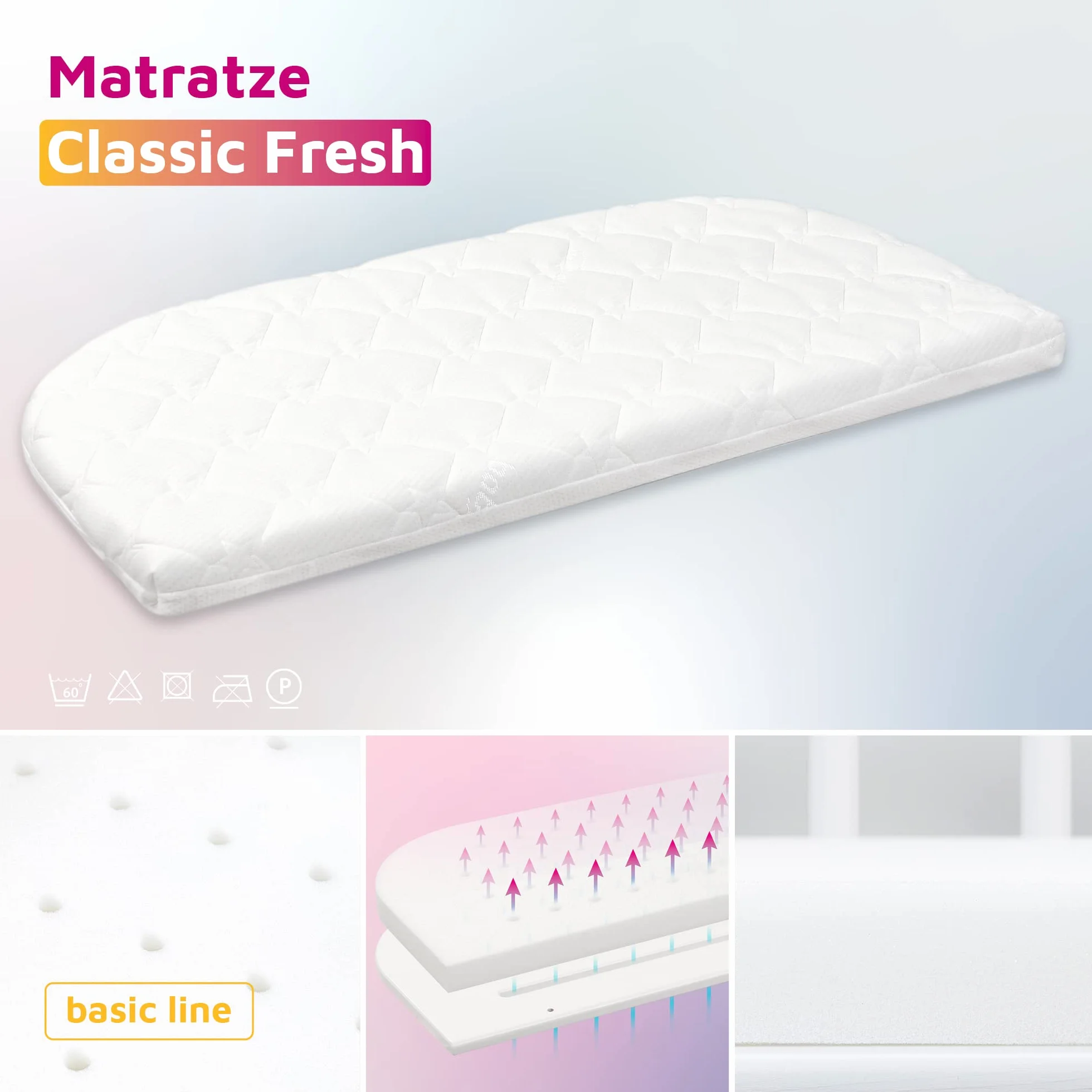 babybay Materac dostawiany Classic Fresh pasuje do Original